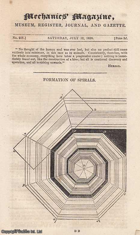 --- - Formation Of Spirals, By Joseph Jopling; Fire-Escapes; Doughty's Rhodium Pens; Wedgewood's and Daniel's Pyrometers; The Solar Spots; Fluxions, etc. Mechanics Magazine, Museum, Register, Journal and Gazette. Issue No. 257.