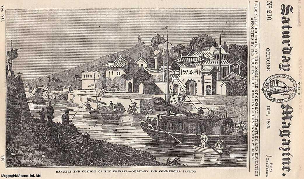 Saturday Magazine - Different Kinds of Exercise ; Advantage of Biography ; Wild Beast Fights ; Manners and Customs of the Chinese. The Abbey of Glastonbury, etc. Issue No. 210, October 10th, 1835. A complete rare weekly issue of the Saturday Magazine, 1835.