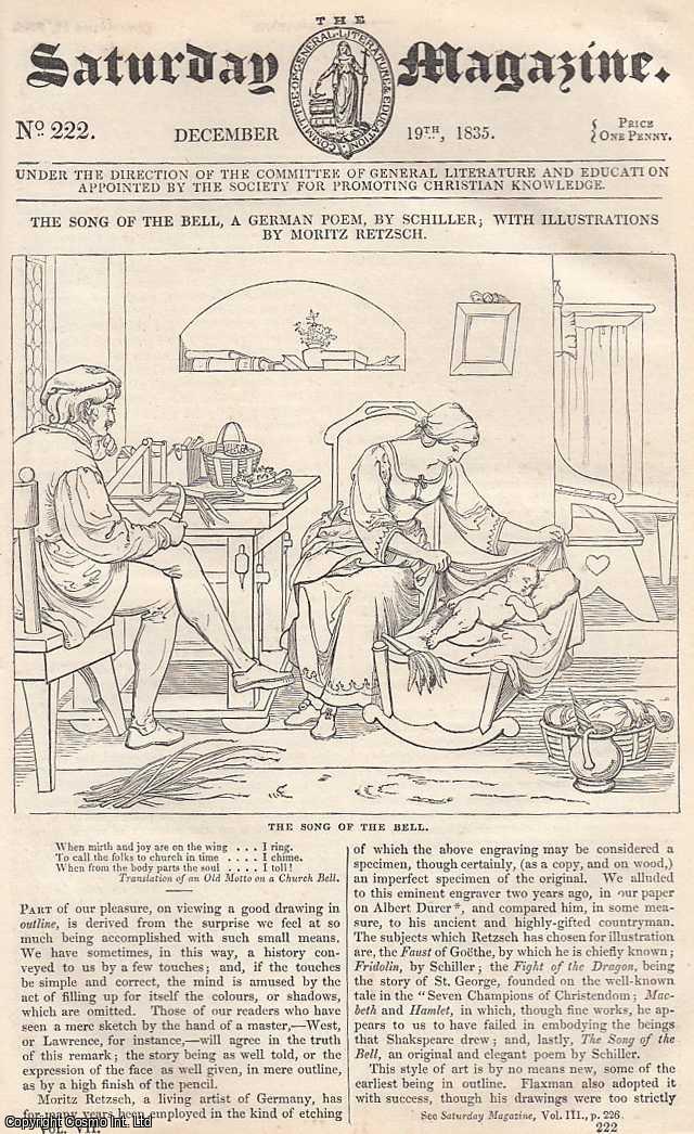 Saturday Magazine - Light & its Influence on Animal and Vegetable Nature ; Count Struensee ; Grammar Schools in England ; Uses of Water ; The Song of the Bell, a German Poem by Schiller, etc. Issue No. 222, December 19th, 1835. A complete rare weekly issue of the Saturday Magazine, 1835.