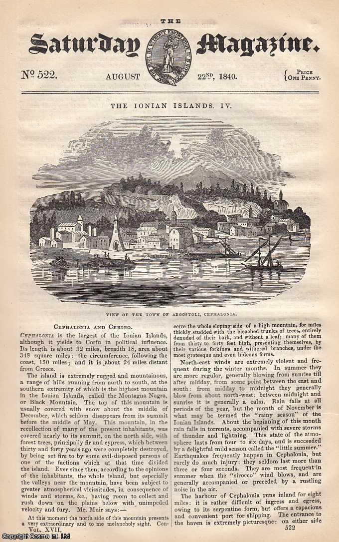 --- - The Ionian Islands - No. IV. - Cephalonia & Cerigo; The Crow; Garden Herbs - Balm & Marigold; On Poisons and Secret Poisoning, etc. Issue No. 522, August 22nd, 1840.