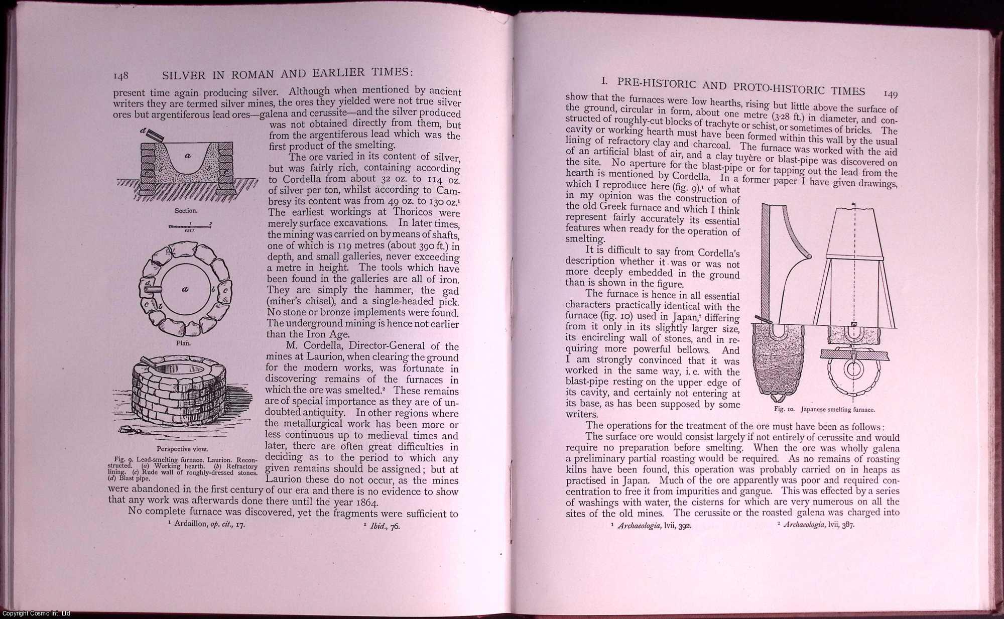 W. GOWLAND, ESQ., A.R.S.M., F.R.S., F.S.A. - Silver in Roman and Earlier Times: I. Pre-historic and Proto-historic Times. A rare original article from the journal Archaeologia, 1917.