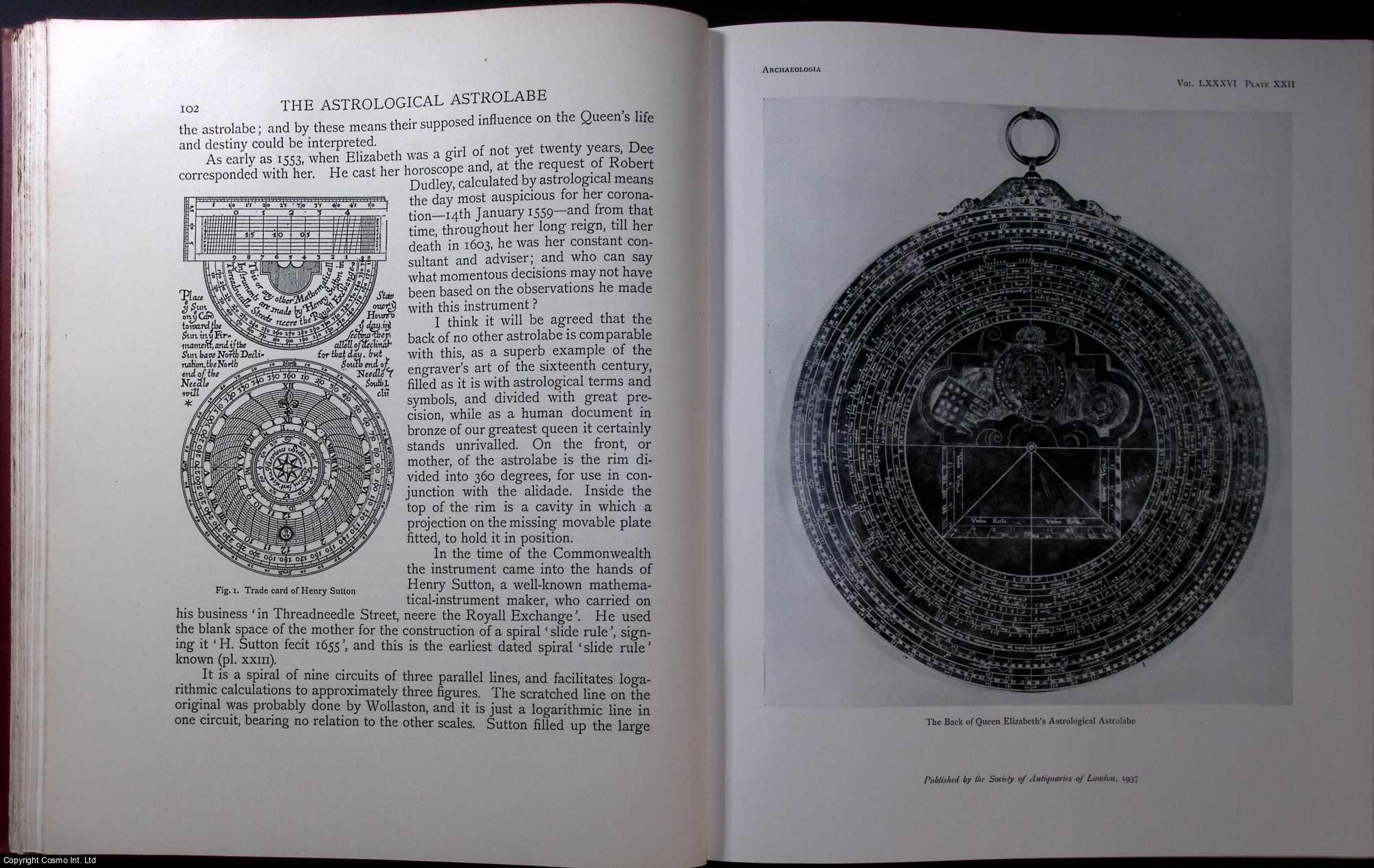 George H. Gabb, Esq. - The Astrological Astrolabe of Queen Elizabeth. An original article from the Archaeologia journal, 1936.