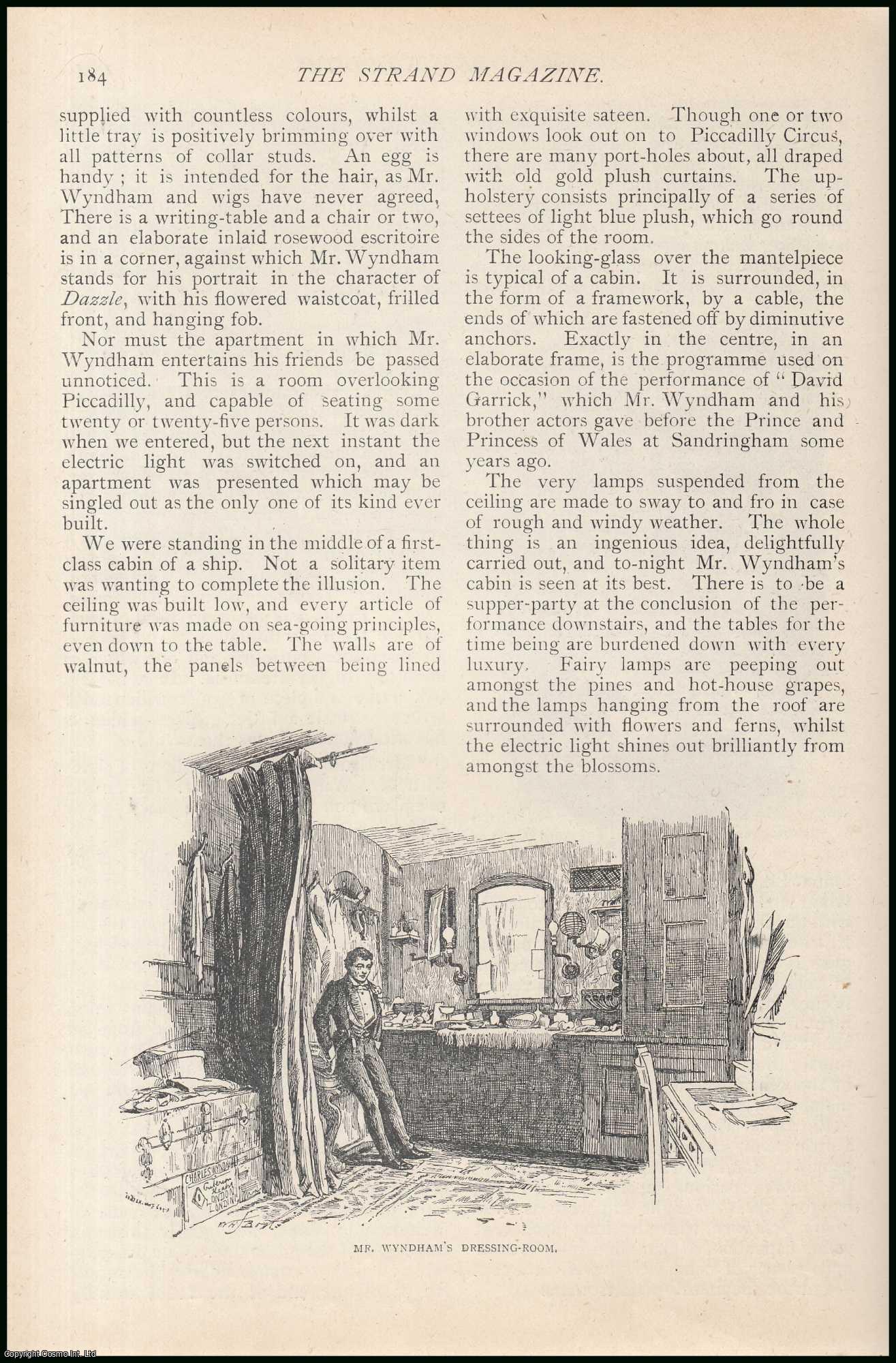 Strand Magazine - Mr. J.L. Toole ; Mr. W.S. Gilbert ; Henry Irving ; Charles Wyndham & others : Actors' Dressing Rooms. An uncommon original article from The Strand Magazine, 1891.