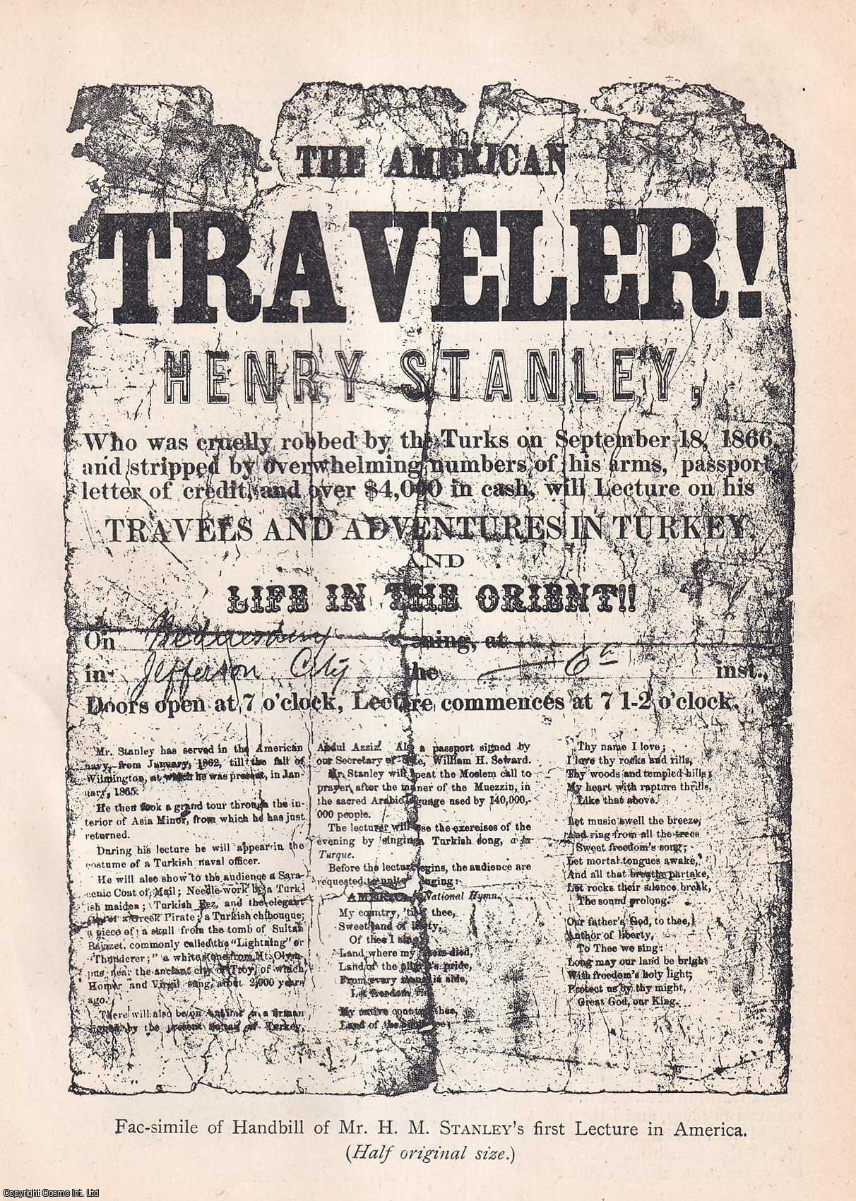 --- - Handbill of H. M. Stanley's First Lecture. Facsimile. An original article from The Strand Magazine, 1891.