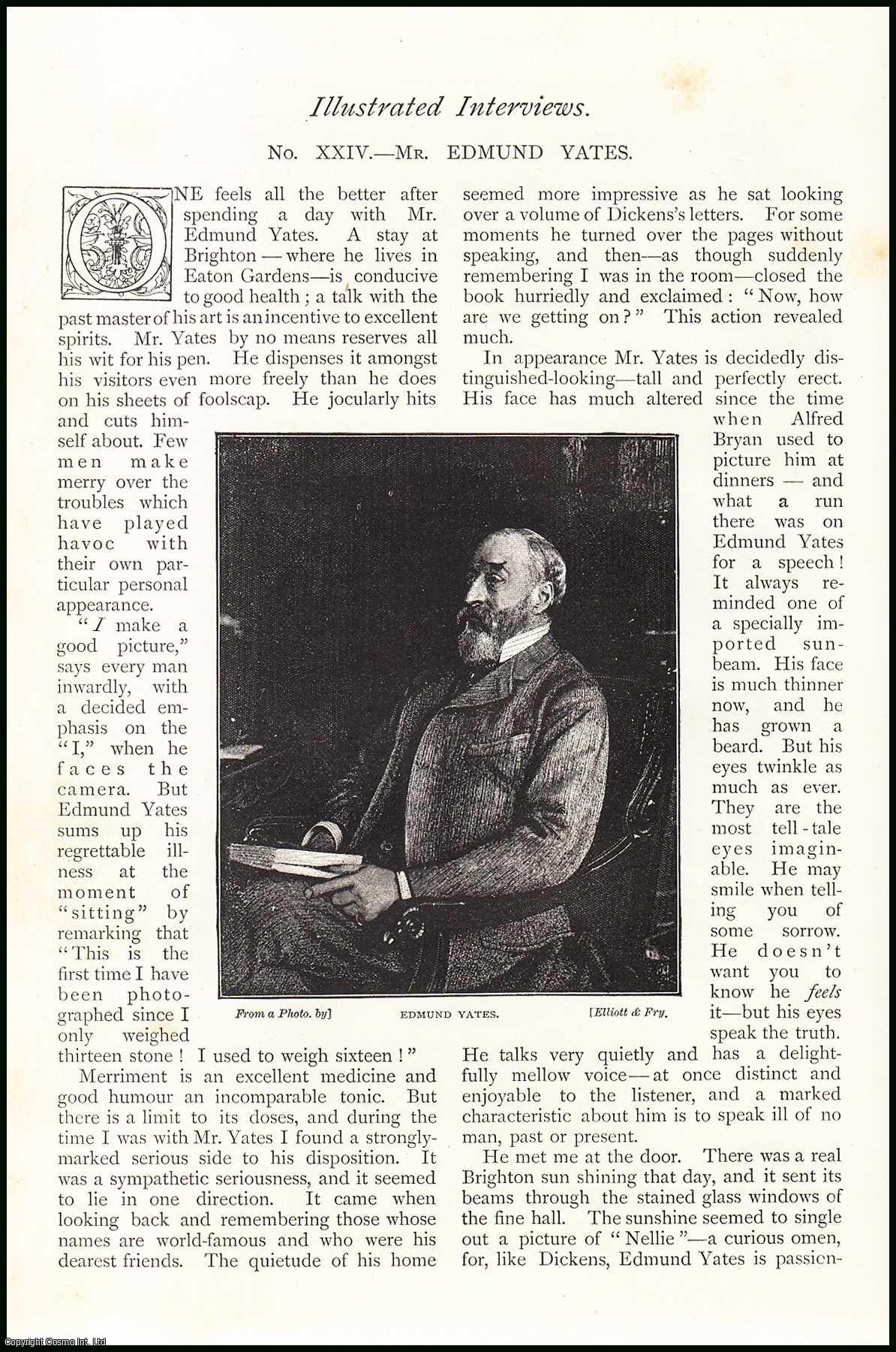 Harry How - Mr Edmund Yates, artist. Illustrated Interview. An uncommon original article from The Strand Magazine, 1893.