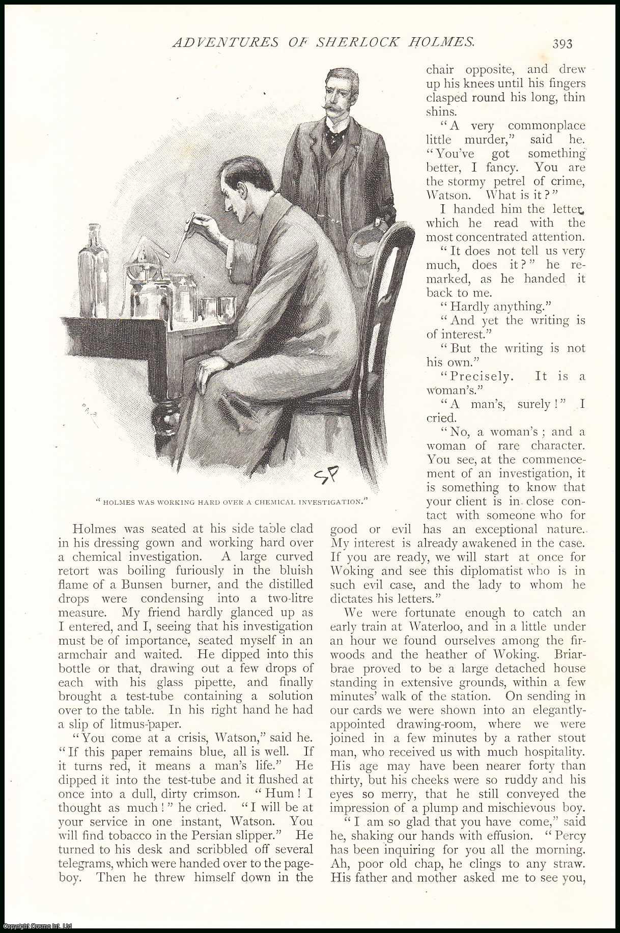 DOYLE, A. CONAN - The Adventure of The Naval Treaty. Part 1.The Adventures of Sherlock Holmes. An original article from The Strand Magazine, 1893.
