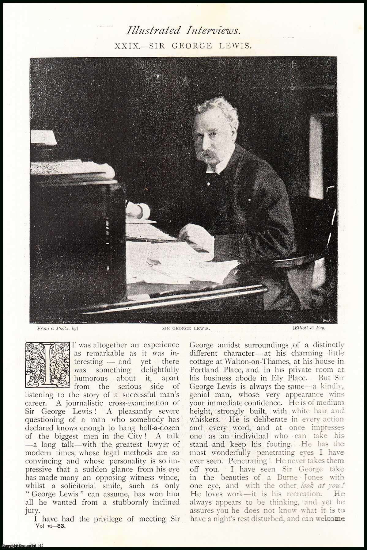 Harry How - Sir George Lewis, English Lawyer : Illustrated Interview. An uncommon original article from The Strand Magazine, 1893.