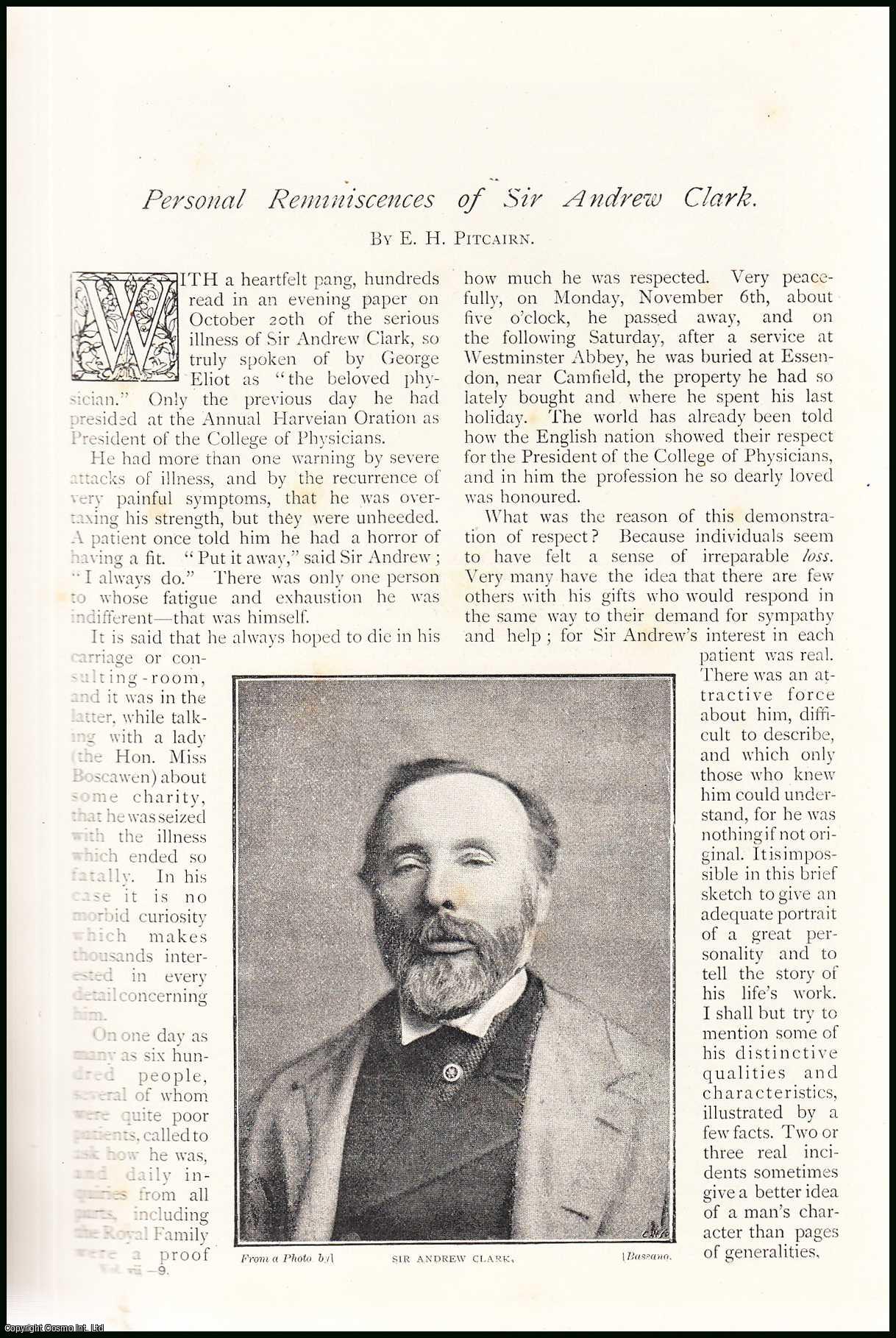 PITCAIRN, E. H. - Personal Reminiscences of Sir Andrew Clark. An original article from The Strand Magazine, 1894.