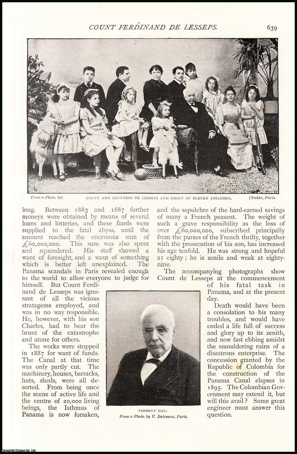 Strand Magazine - Count Ferdinand de Lesseps. An uncommon original article from The Strand Magazine, 1894.