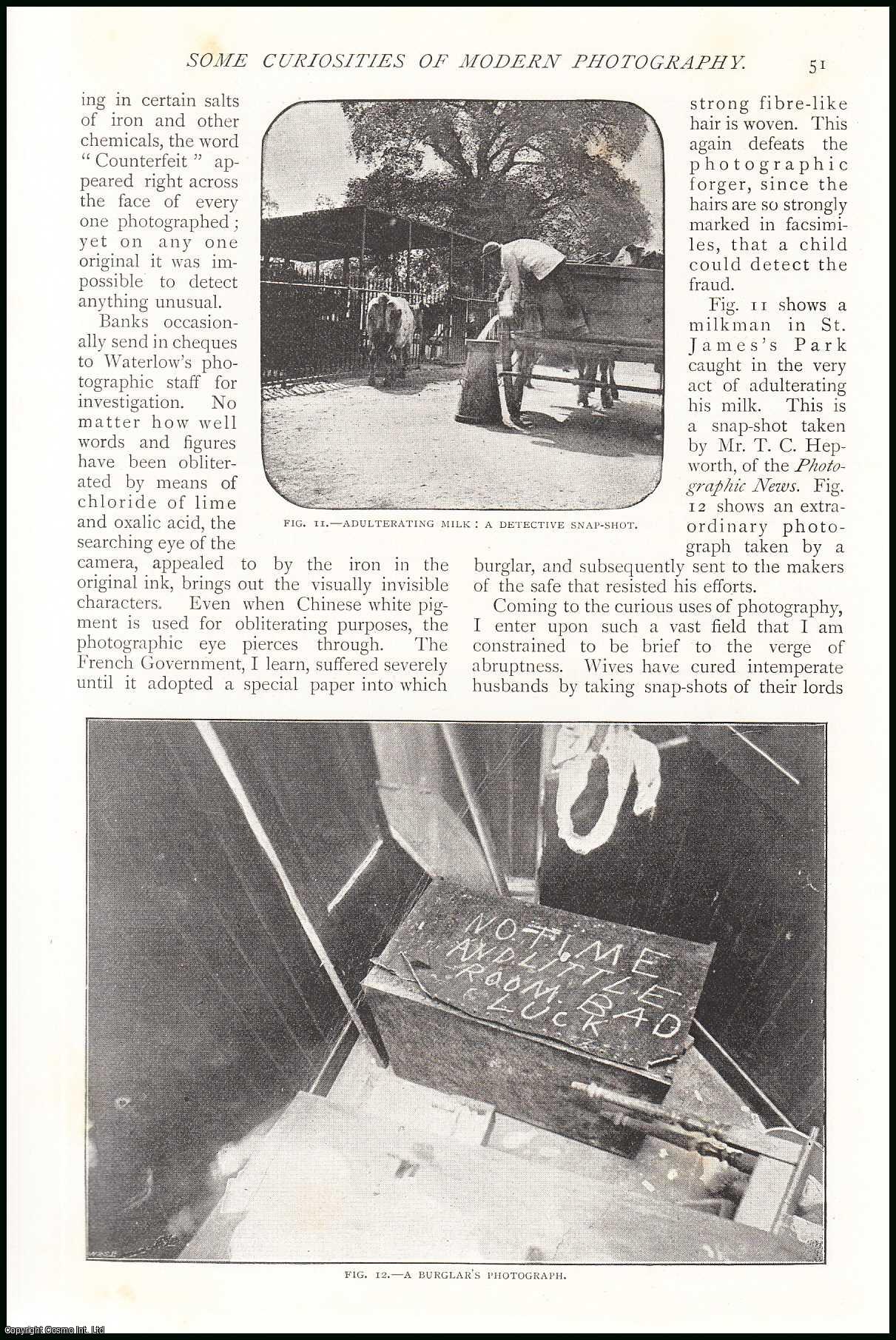 William G. Fitzgerald - Root of a murdered woman's hair ; Corpuscles of human blood ; the Decapitated Mule ; a Submarine Explosion ; a bogus mirage ; an image from the eye of a beetle & more : Some Curiosities of Modern Photography. A complete 2 part uncommon original article from The Strand Magazine, 1895.