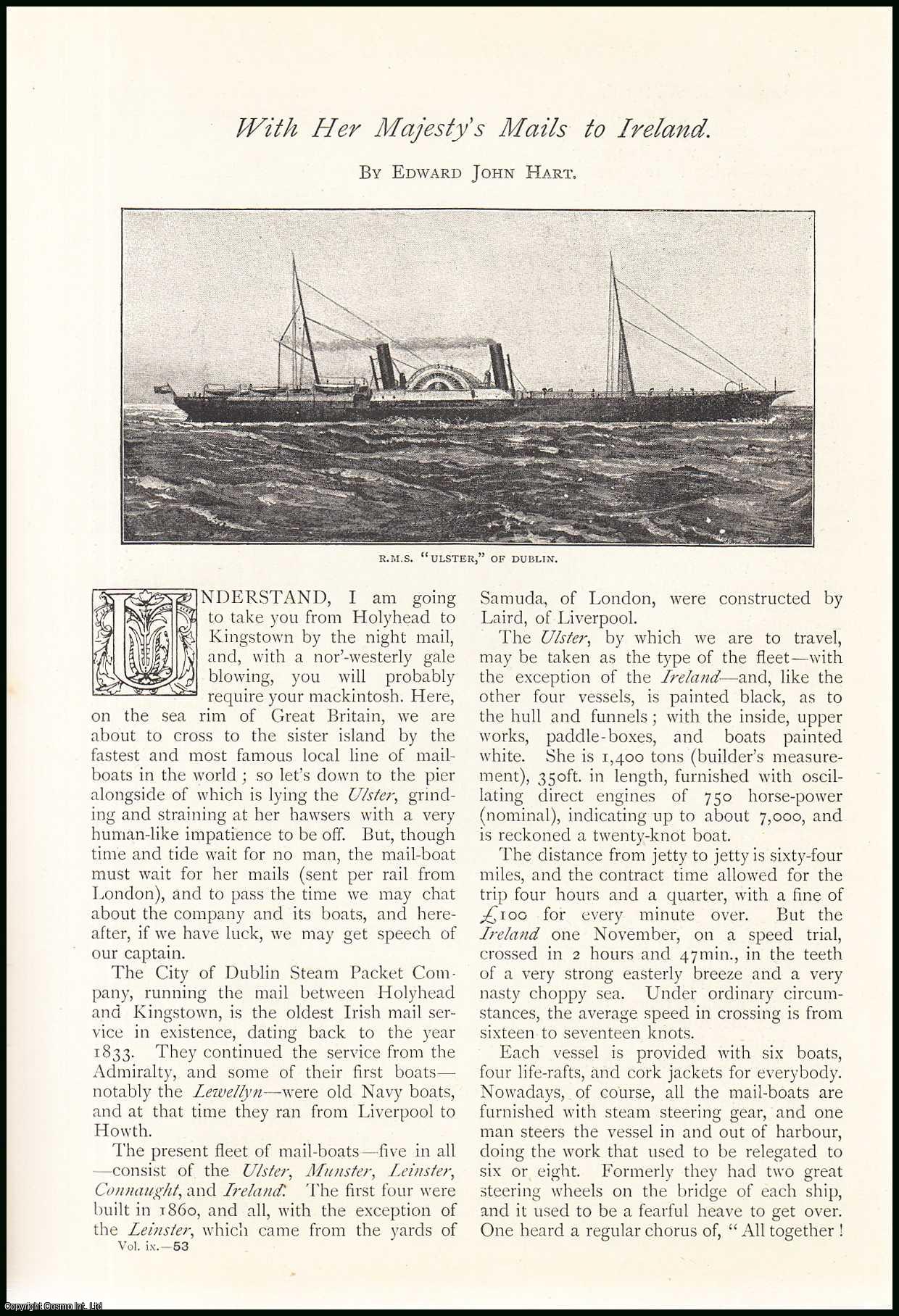 HART, EDWARD JOHN - With Her Majesty's Mails To Ireland. Holyhead to Kingstown, City of Dublin Steam Packet Company. An original article from The Strand Magazine, 1895.