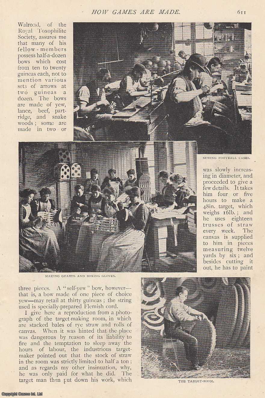 William G. Fitzgerald - Sports equipment ; Bats ; balls & more : How Games are Made. An uncommon original article from The Strand Magazine, 1895.