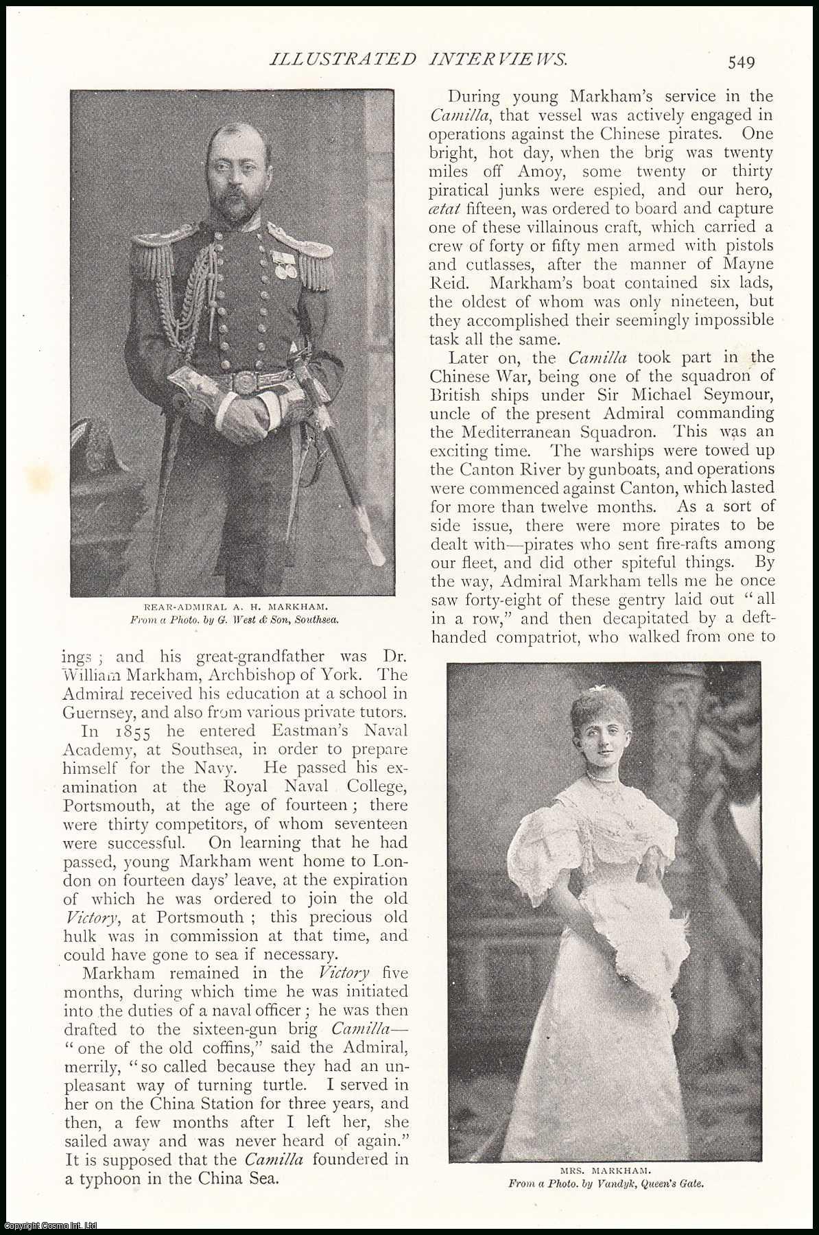 William G. Fitzgerald - Rear-Admiral A.H. Markham, R.N., F.R.G.S. Illustrated Interview. An uncommon original article from The Strand Magazine, 1895.
