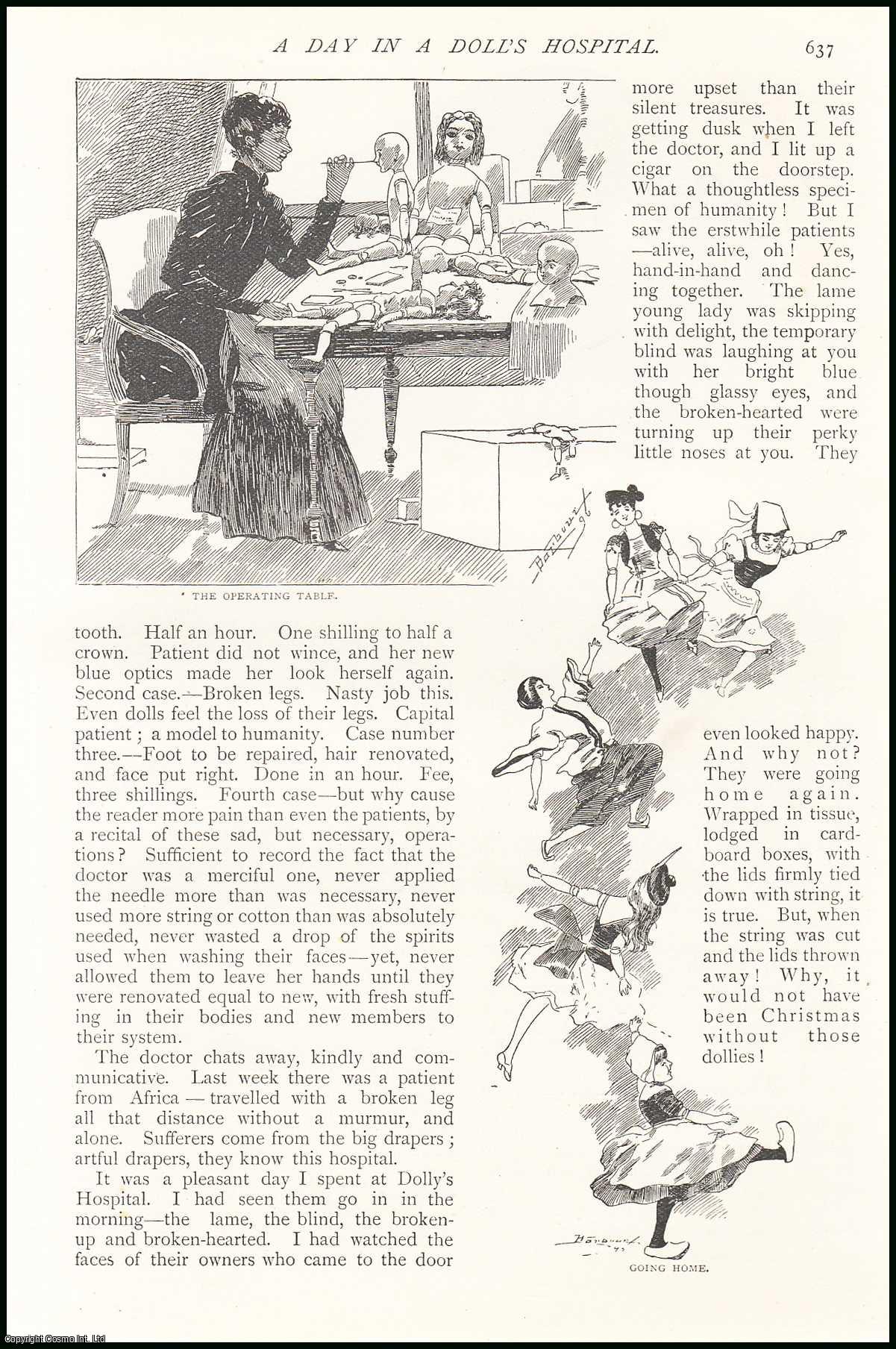 Harry How - A Day in A Doll's Hospital, Fulham Road : Dolly's Hospital, repairing dolls. An uncommon original article from The Strand Magazine, 1895.