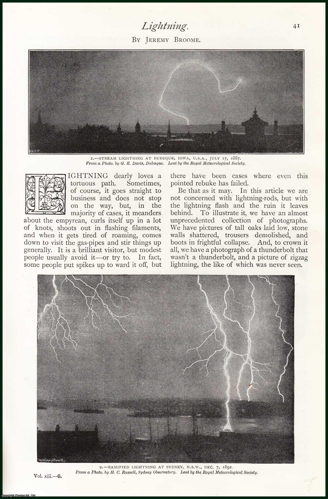 Jeremy Broome - Lightning. An uncommon original article from The Strand Magazine, 1897.