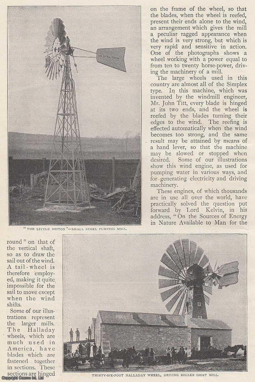 LAIDLAW, PHILIP - Windmills - Old and New. A rare original article from The Strand Magazine, 1898.