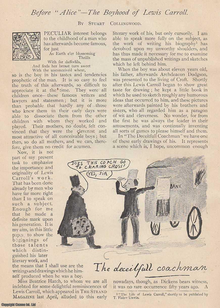 COLLINGWOOD, STUART - The Boyhood of Lewis Carroll: Charles Lutwidge Dogson. A rare original article from The Strand Magazine, 1898.