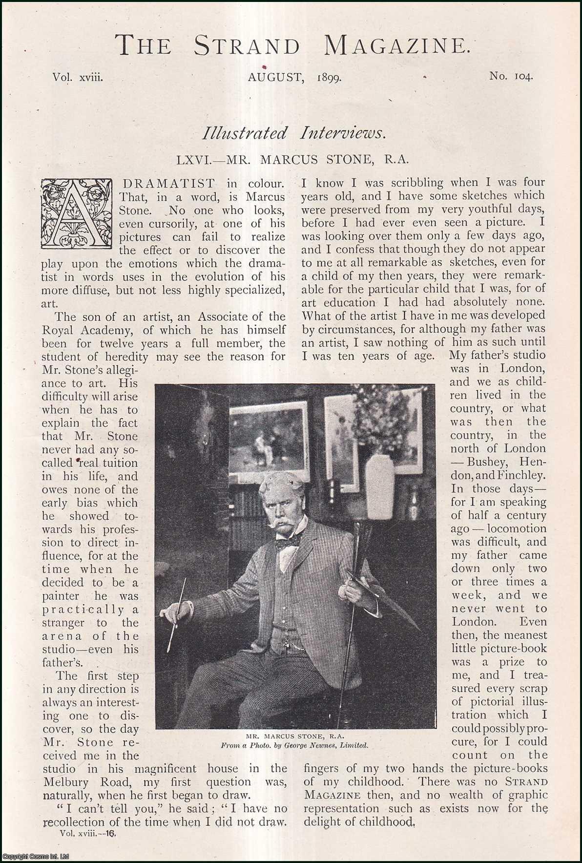 --- - Mr Marcus Stone. Illustrated Interview. A rare original article from The Strand Magazine, 1899.