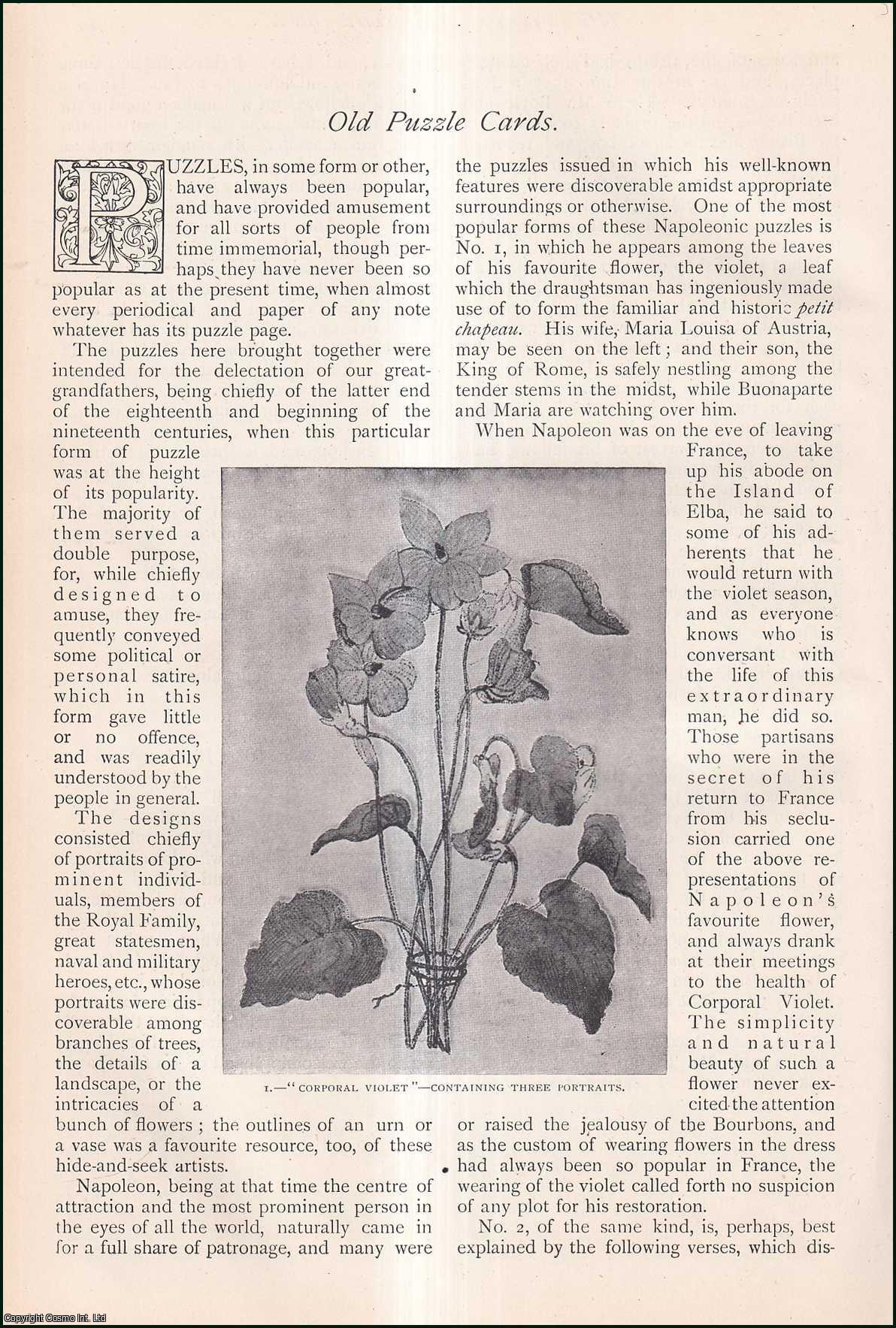 --- - Old Puzzle Cards. A rare original article from The Strand Magazine, 1899.