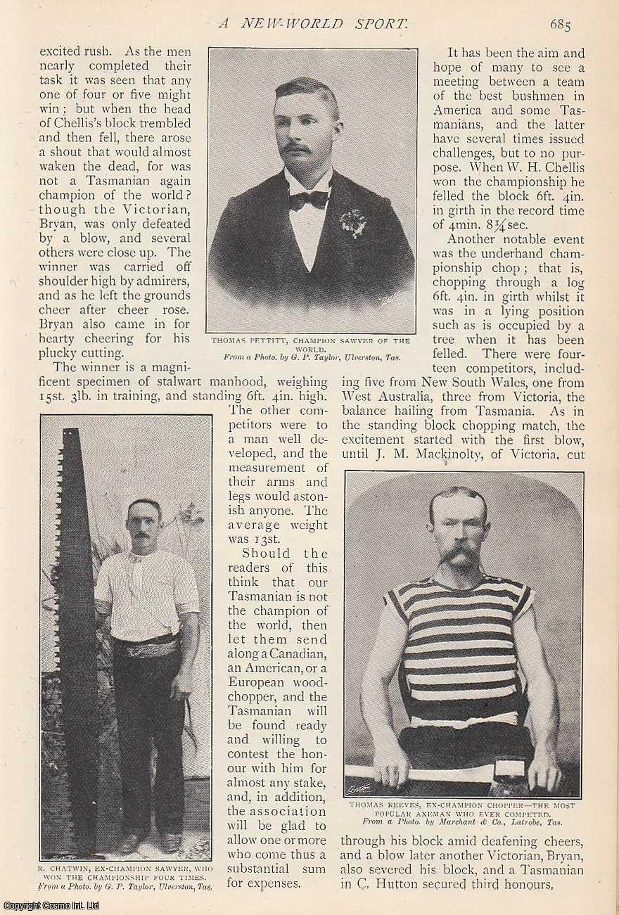 H.A. Nicholls - Competitive Axe Cutting & Wood Chopping : A New-World Sport. An uncommon original article from The Strand Magazine, 1900.