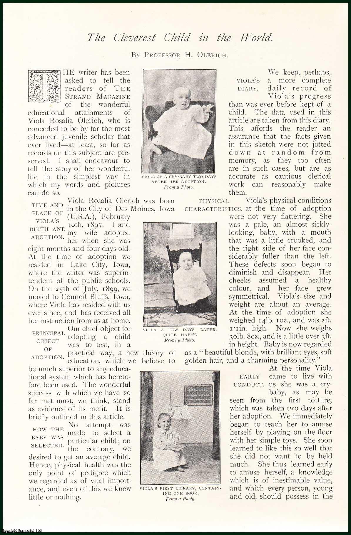 OLERICH, H. - The Cleverest Child in The World. A rare original article from The Strand Magazine, 1900.