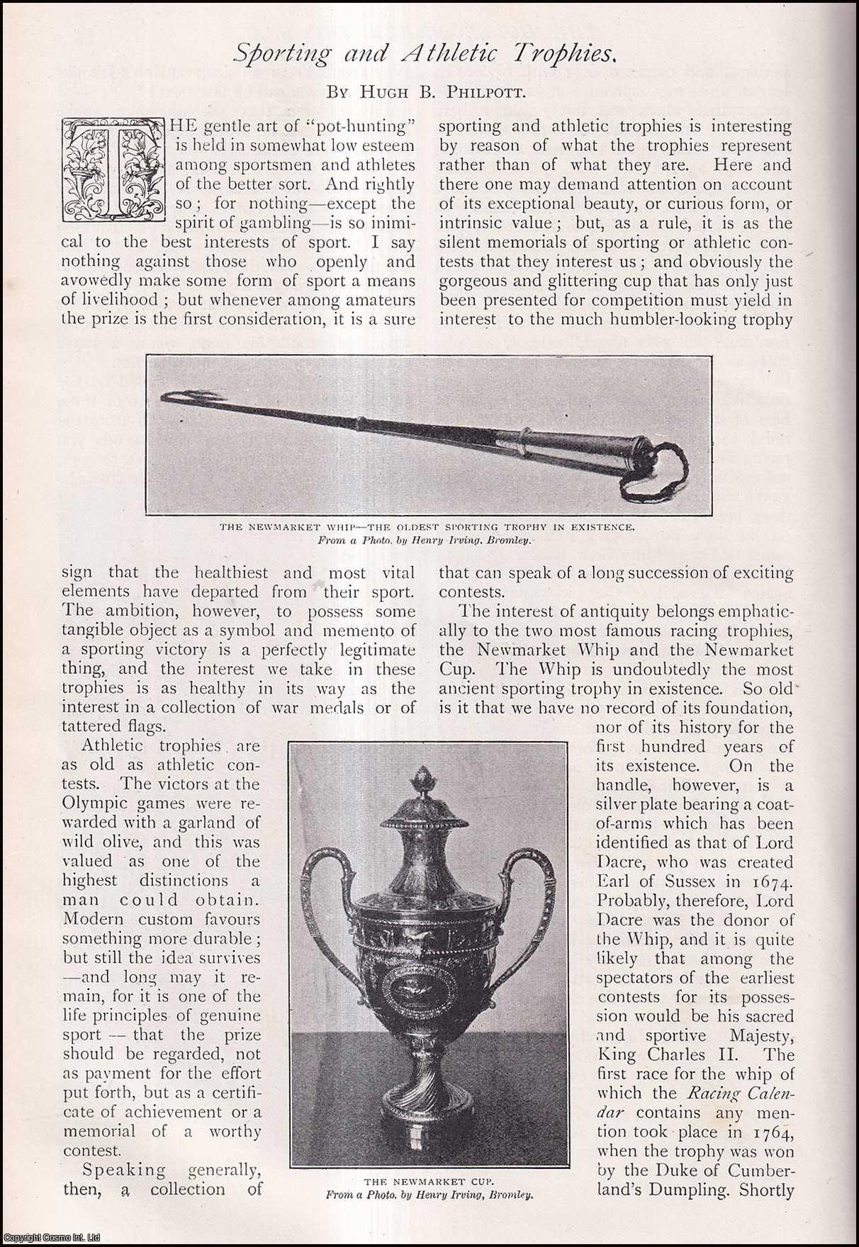 Hugh B. Philpott - Sporting & Athletic Trophies : West Norfolk hunt Steeplechase Cup ; Doggett's Coat & Badge ; the America Cup ; Cup for Yachting Designed by the German Emperor & more. An uncommon original article from The Strand Magazine, 1902.