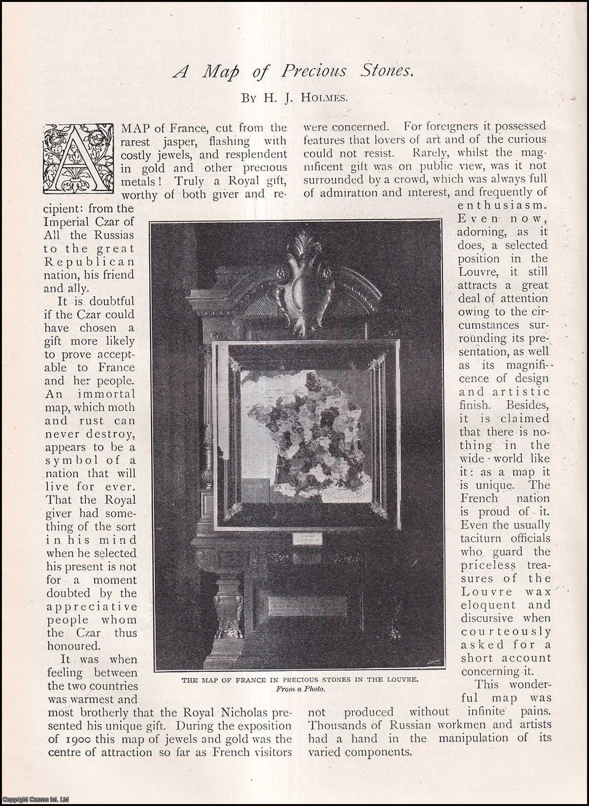 HOLMES, H. J. - A Map [made] of Precious Stones: France. A rare original article from The Strand Magazine, 1902.