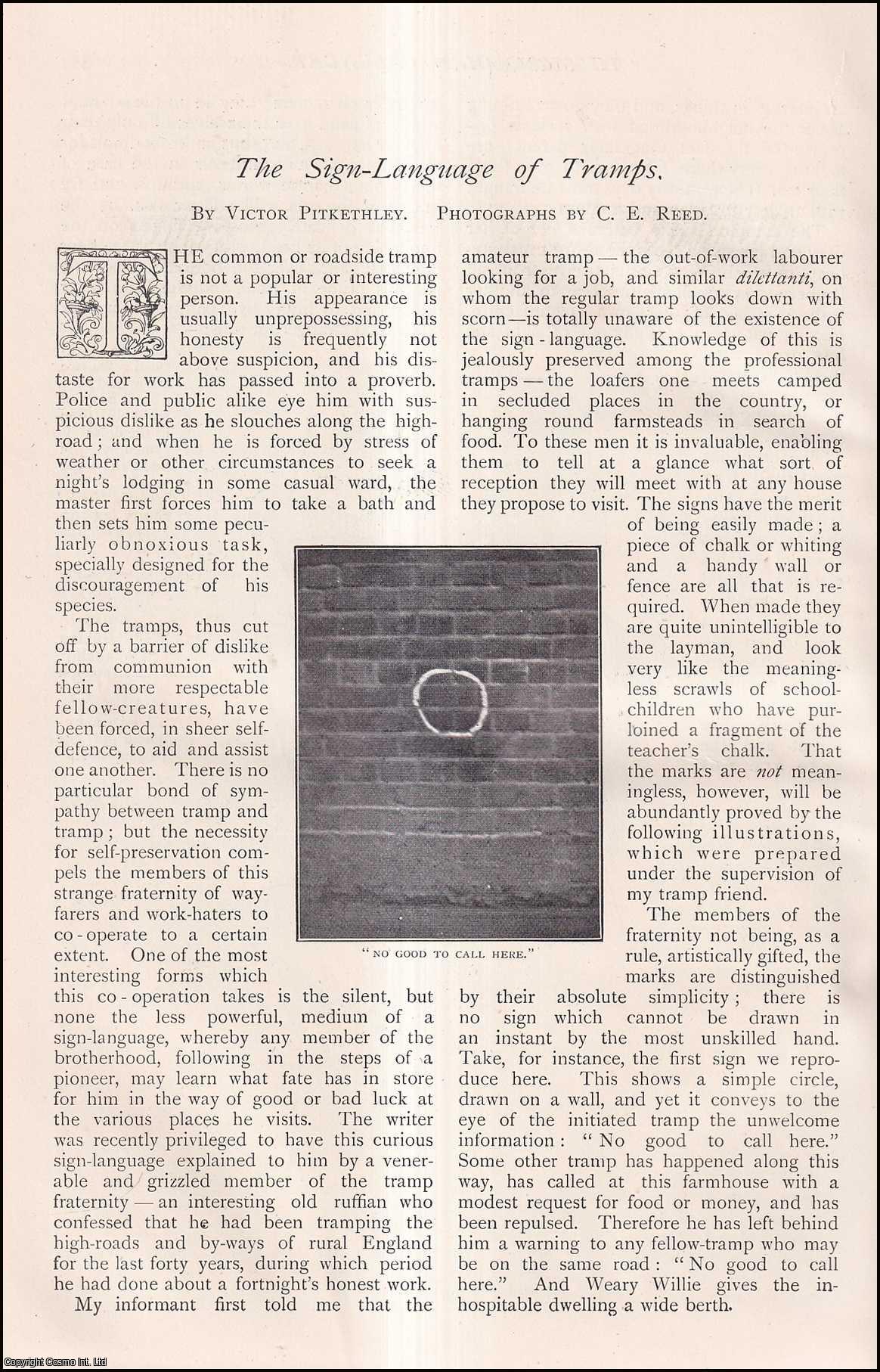 PITKETHLEY, VICTOR - The Sign-Language of Tramps. A rare original article from The Strand Magazine, 1902.