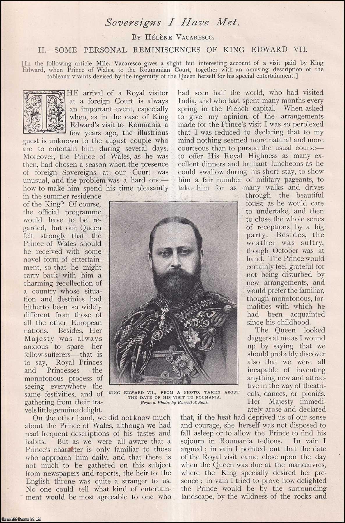 Helene Vacaresco - Some Personal Reminiscences of Edward VII. Sovereigns I have met. An uncommon original article from The Strand Magazine, 1903.