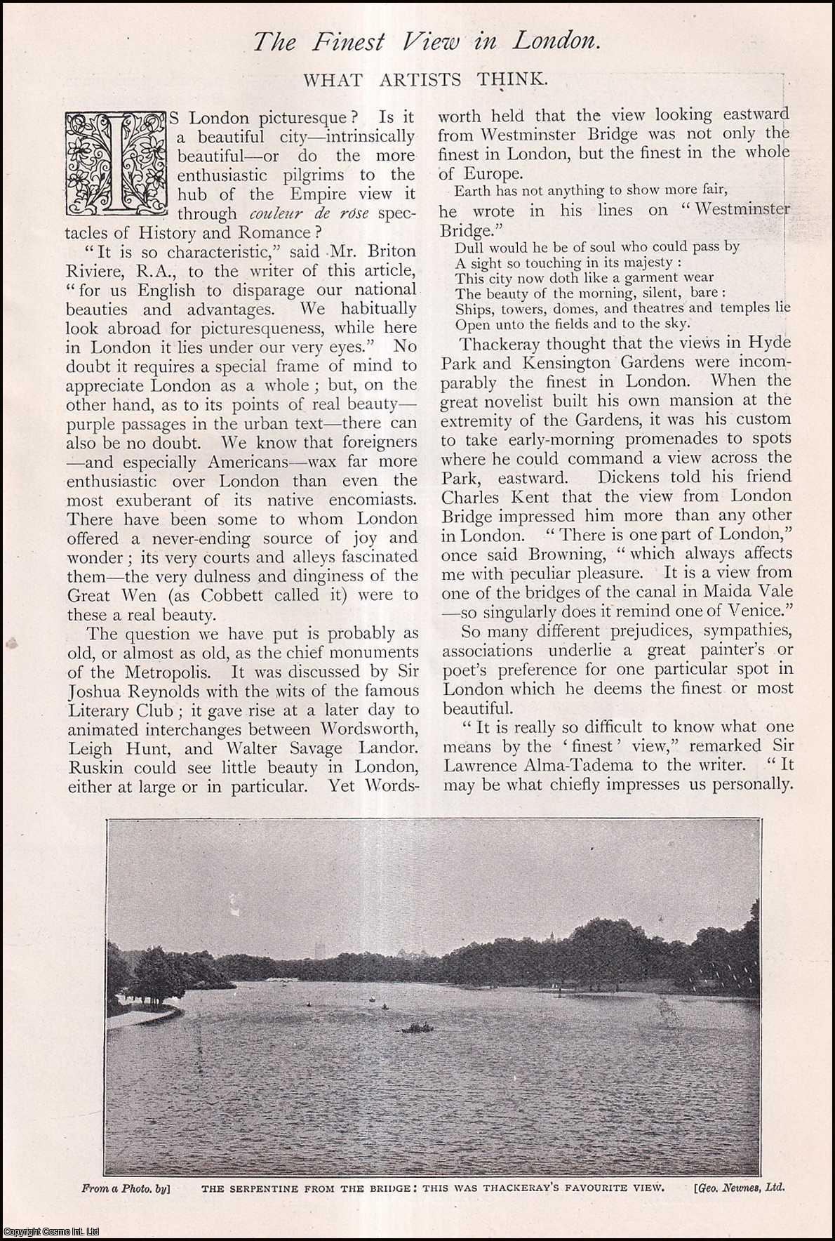 --- - The Finest View in London. What Artists Think. A rare original article from The Strand Magazine, 1903.