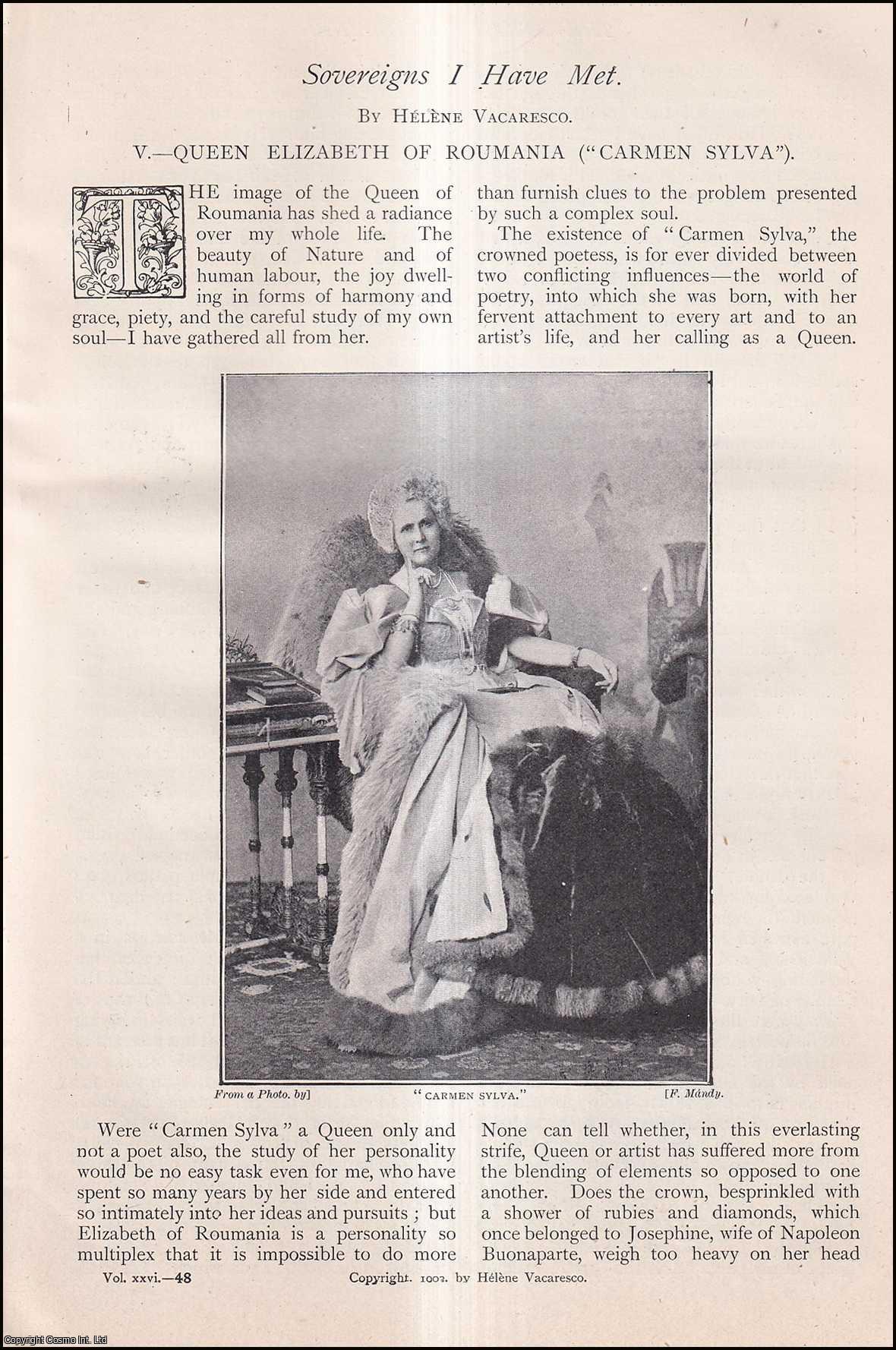 Helene Vacaresco - Queen Elizabeth of Roumania (Carmen Sylva). Sovereigns I Have Met. An uncommon original article from The Strand Magazine, 1903.