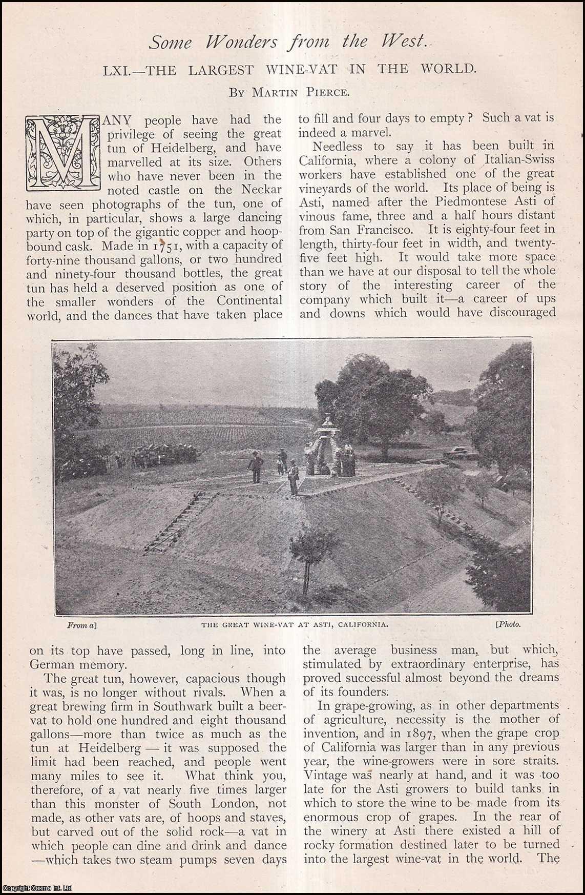 --- - The Largest Wine Vat in The World. Some Wonders From The West. A rare original article from The Strand Magazine, 1903.
