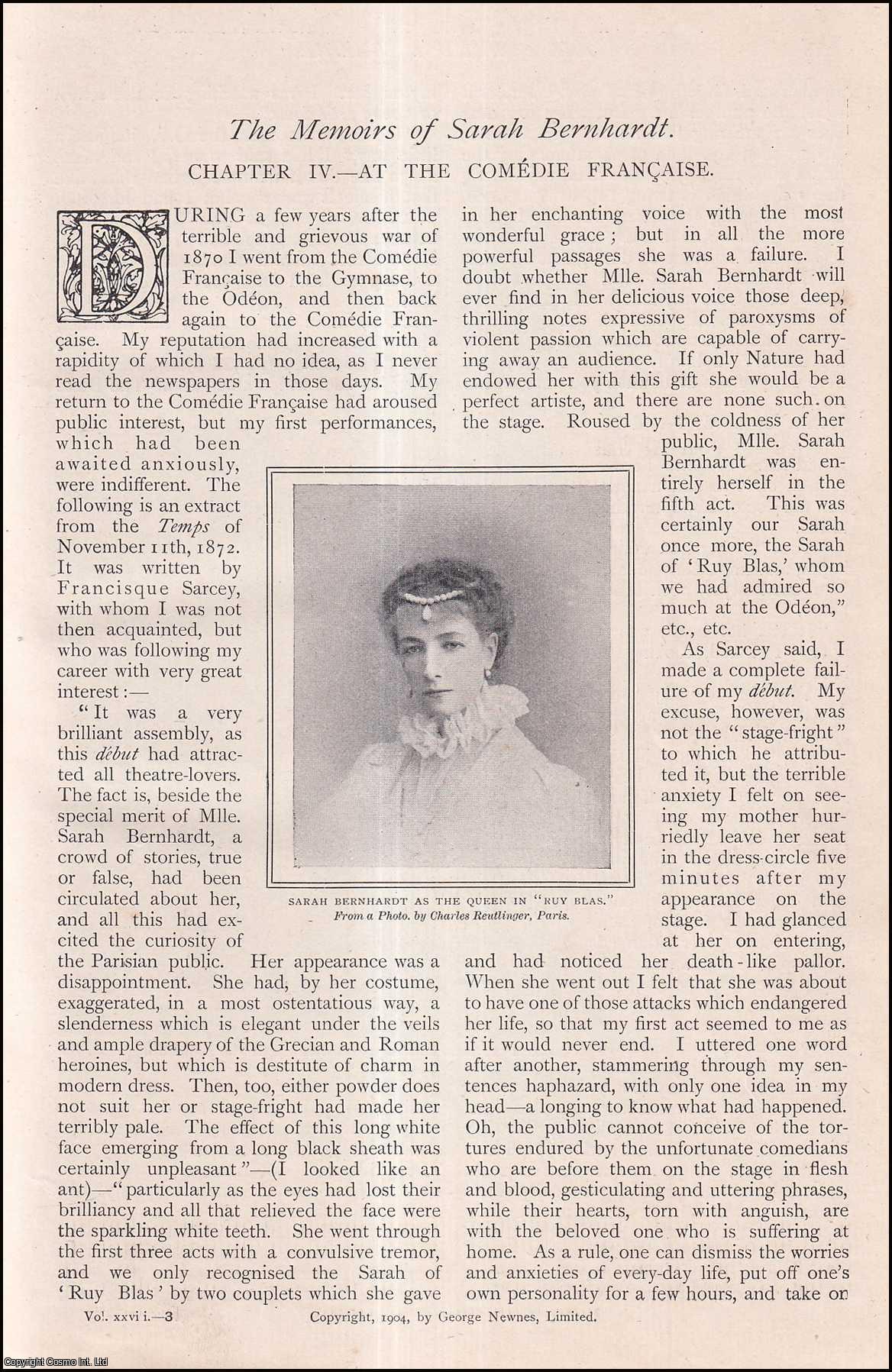 --- - At The Comedie Francaise. The Memoirs of Sarah Bernhardt. A rare original article from The Strand Magazine, 1904.