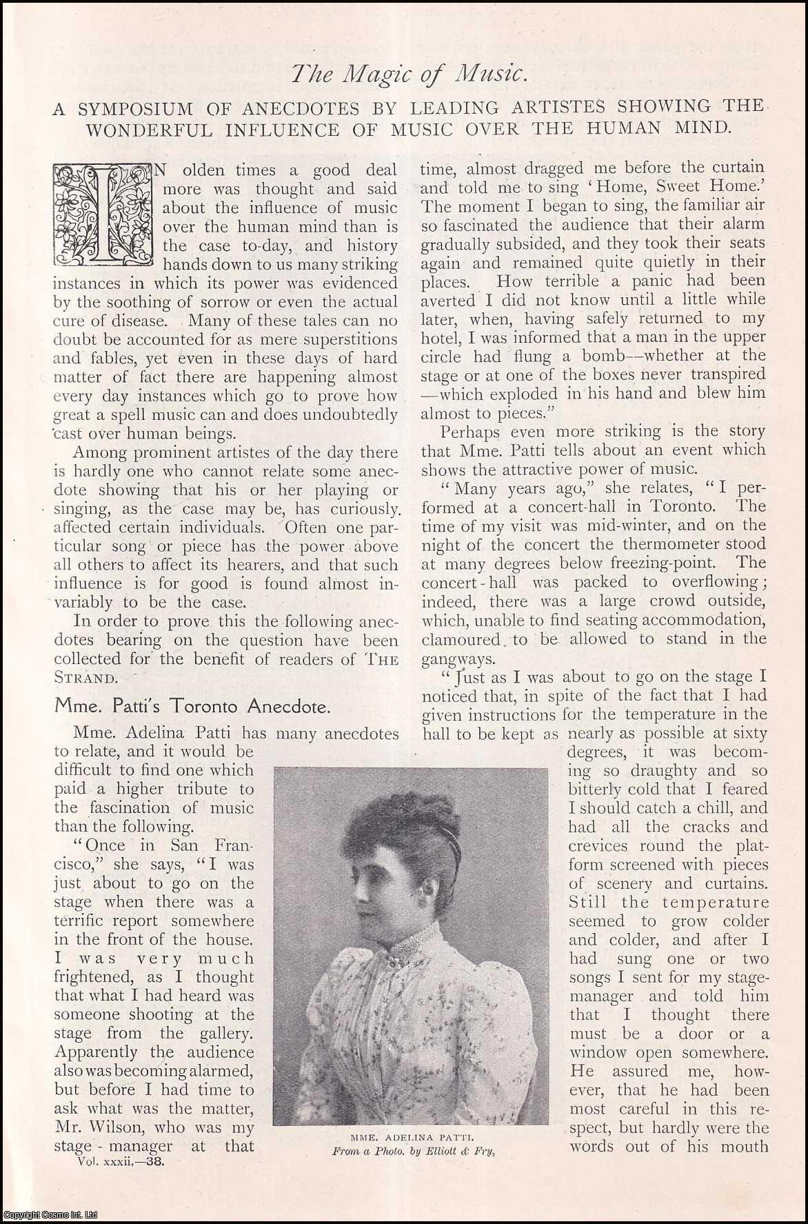 --- - The Magic of Music. A symposium of anecdotes by leading artistes showing the wonderful influence of music over the human mind. A rare original article from The Strand Magazine, 1906.