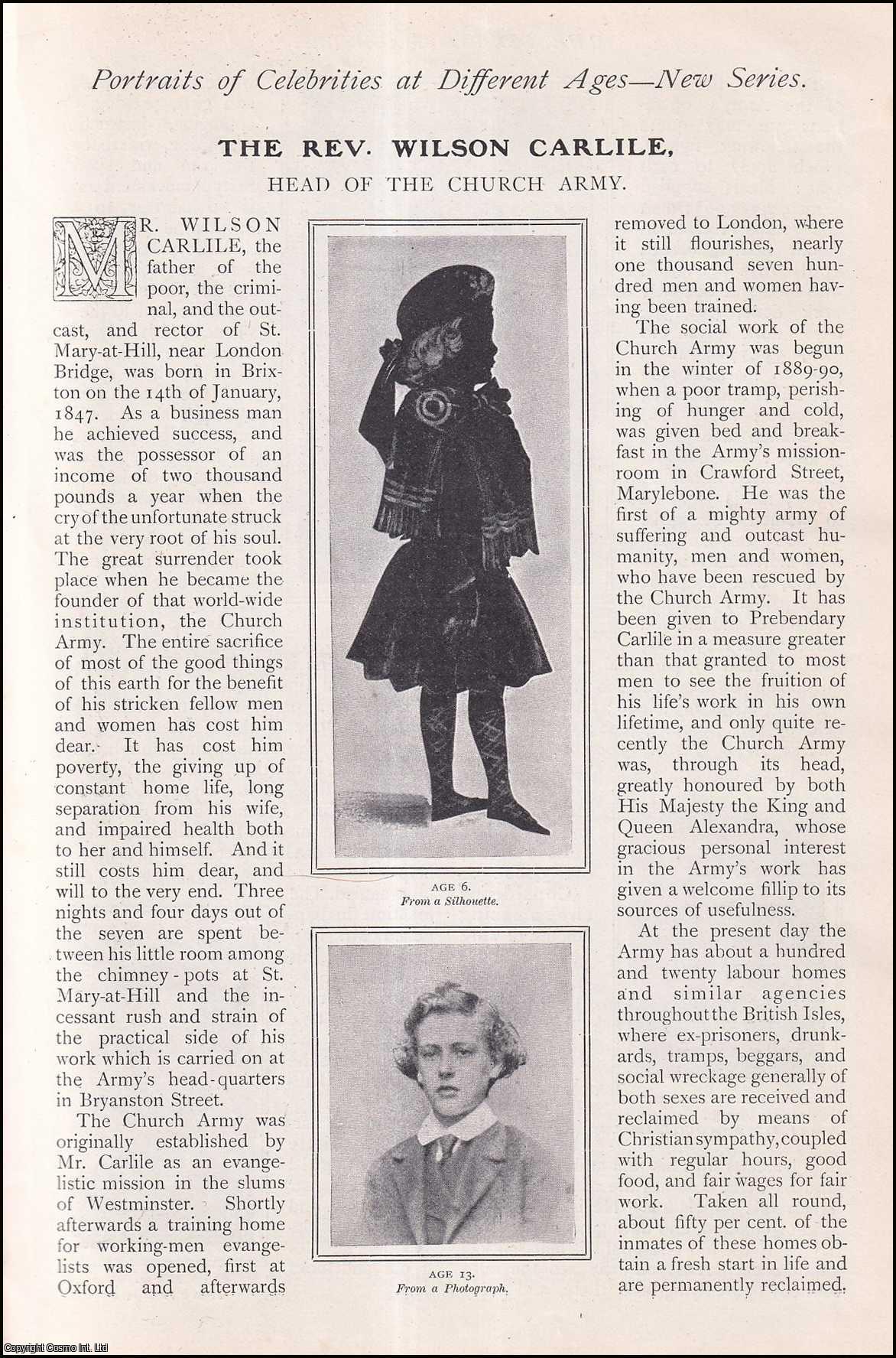No Author Stated - The Rev. Wilson Carlile, head of the church army. Portraits of Celebrities at Different Ages. An uncommon original article from The Strand Magazine, 1906.