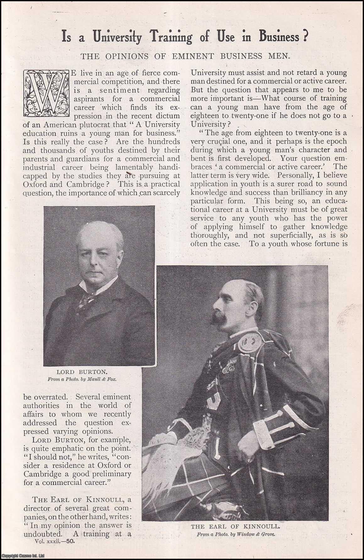 --- - Is A University Training of Use in Business? The Opinions of Eminent Business Men. A rare original article from The Strand Magazine, 1906.