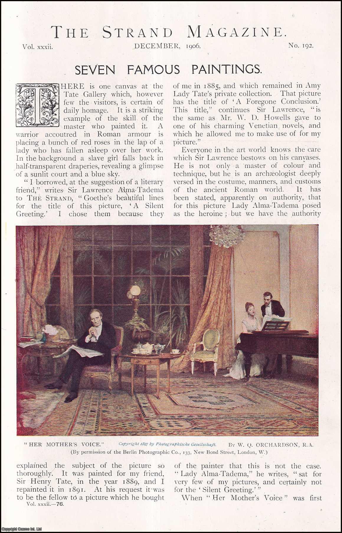 --- - Seven Famous Paintings. In colour. A rare original article from The Strand Magazine, 1906.