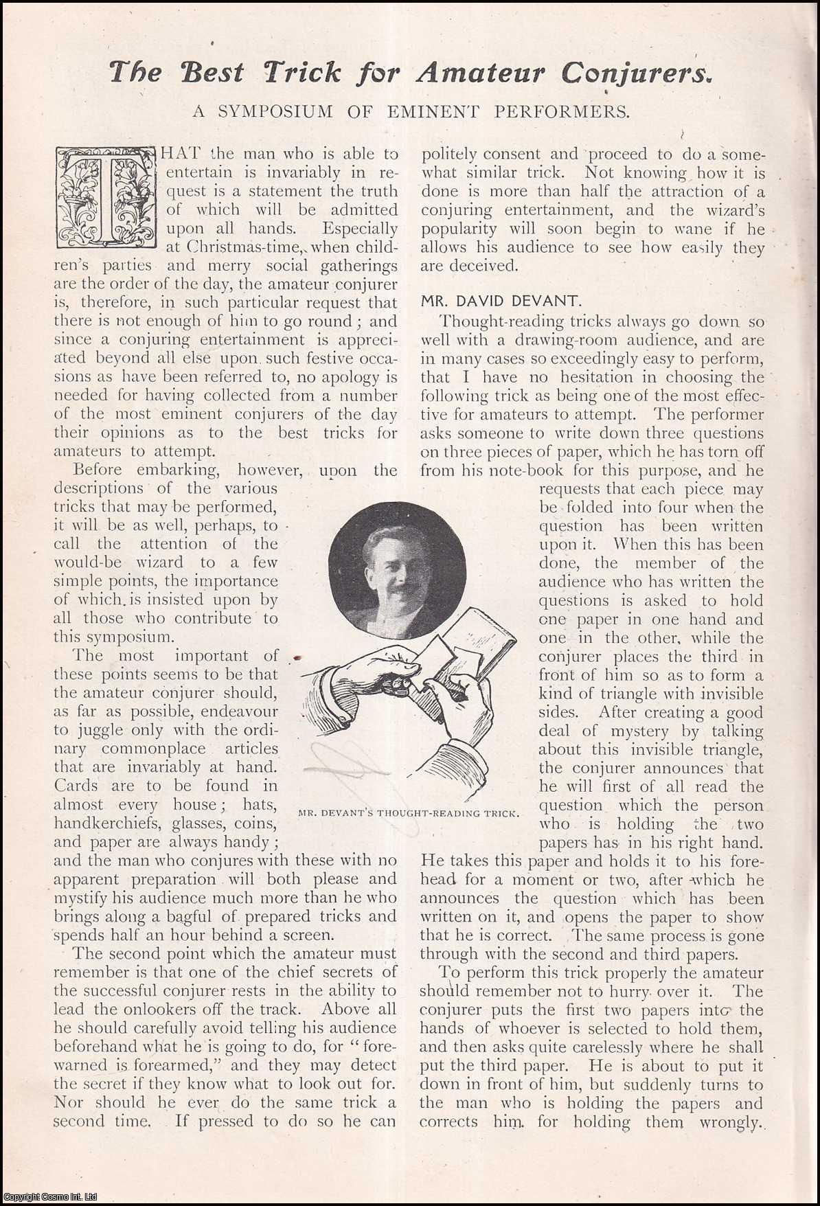 --- - The Best Trick for Amateur Conjurers. A Symposium of Eminent Performers. A rare original article from The Strand Magazine, 1906.