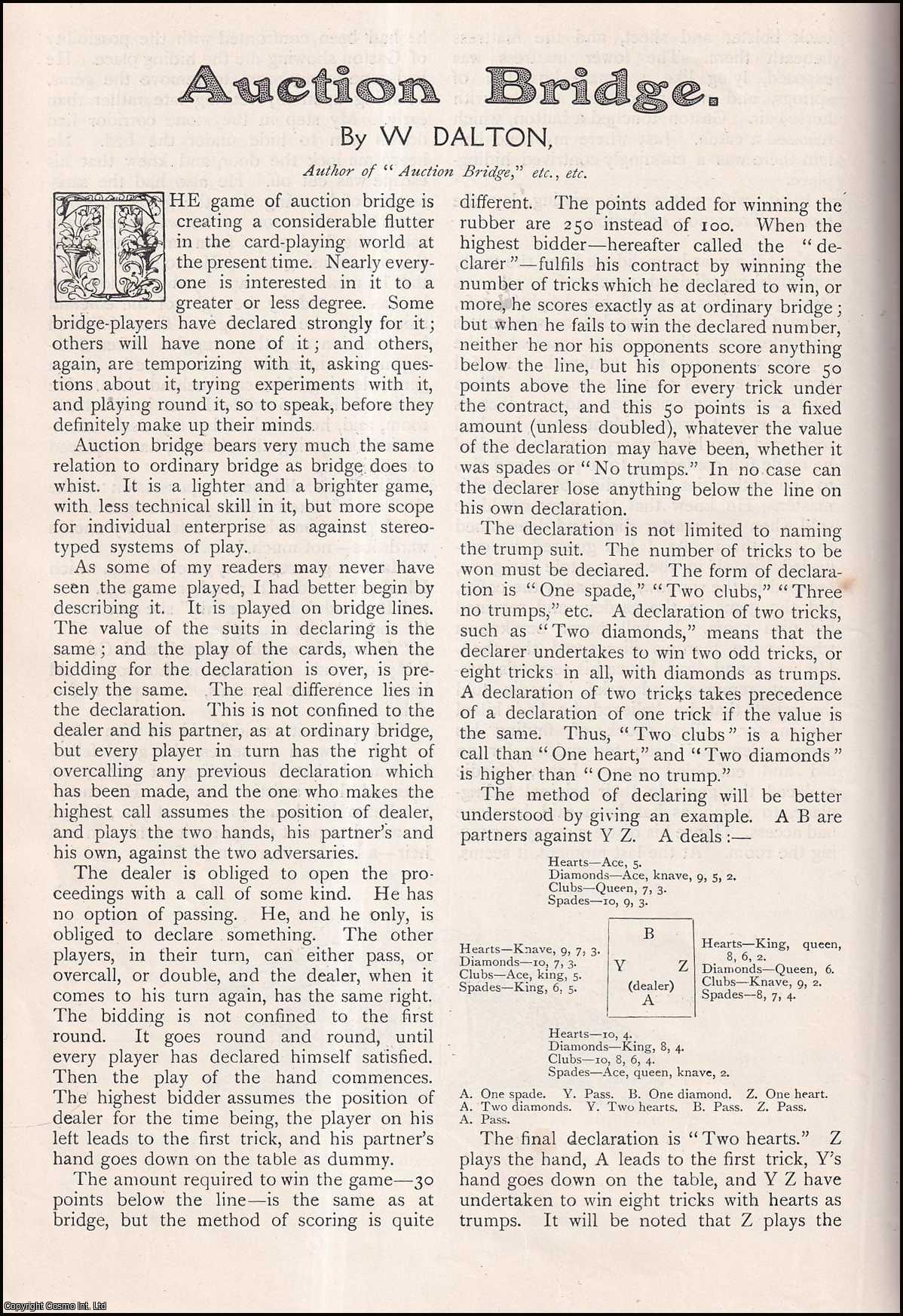 Dalton - The Game of Auction Bridge : card game. An uncommon original article from The Strand Magazine, 1909.