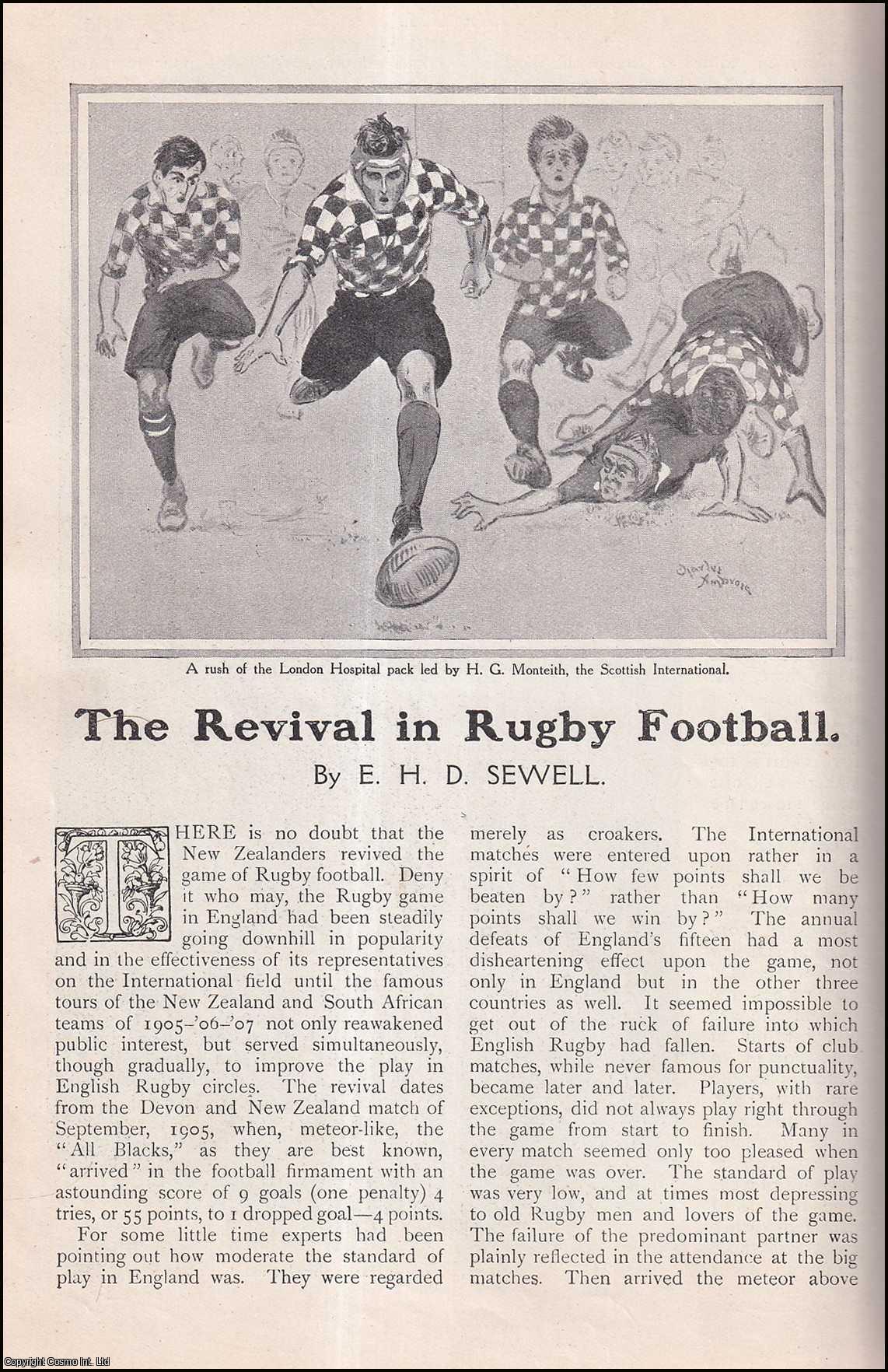 SEWELL, E. H. D. - The Revival in Rugby Football. A rare original article from The Strand Magazine, 1909.