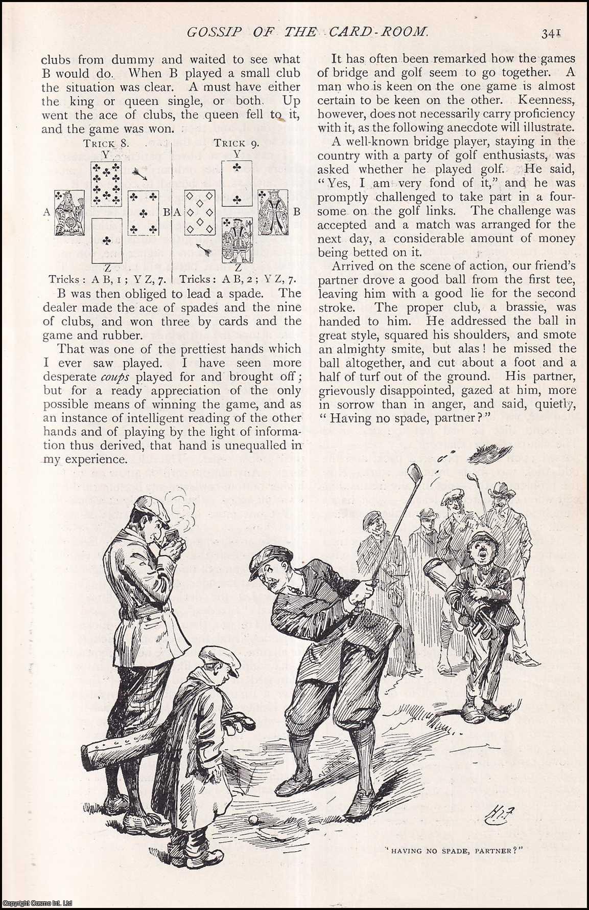 W. Dalton - Gossip of the Card-Room : card-playing. Illustrated by Harry Furniss. An uncommon original article from The Strand Magazine, 1909.