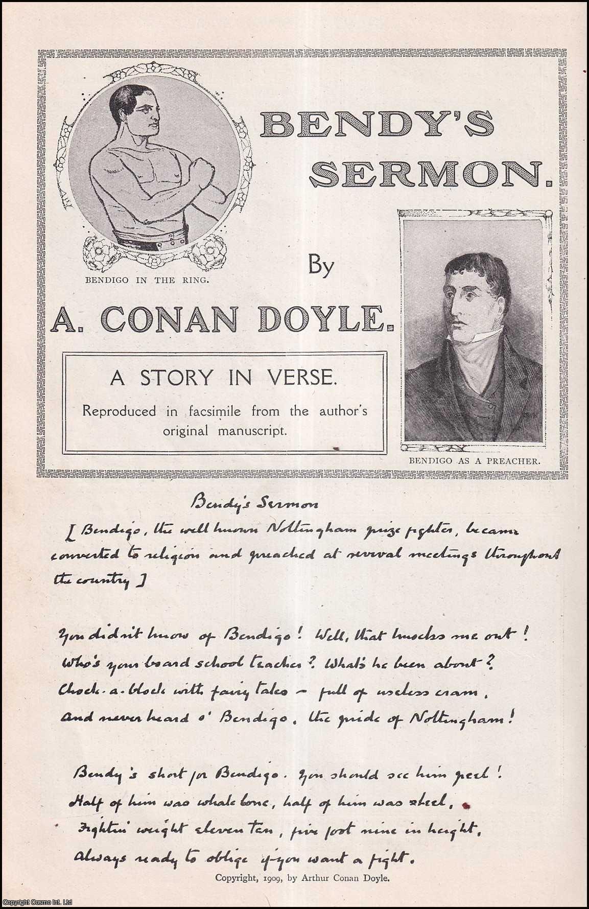 DOYLE, A. CONAN - Bendy's Sermon. A story in Verse. Reproduced in facsimile from the author's original manuscript.