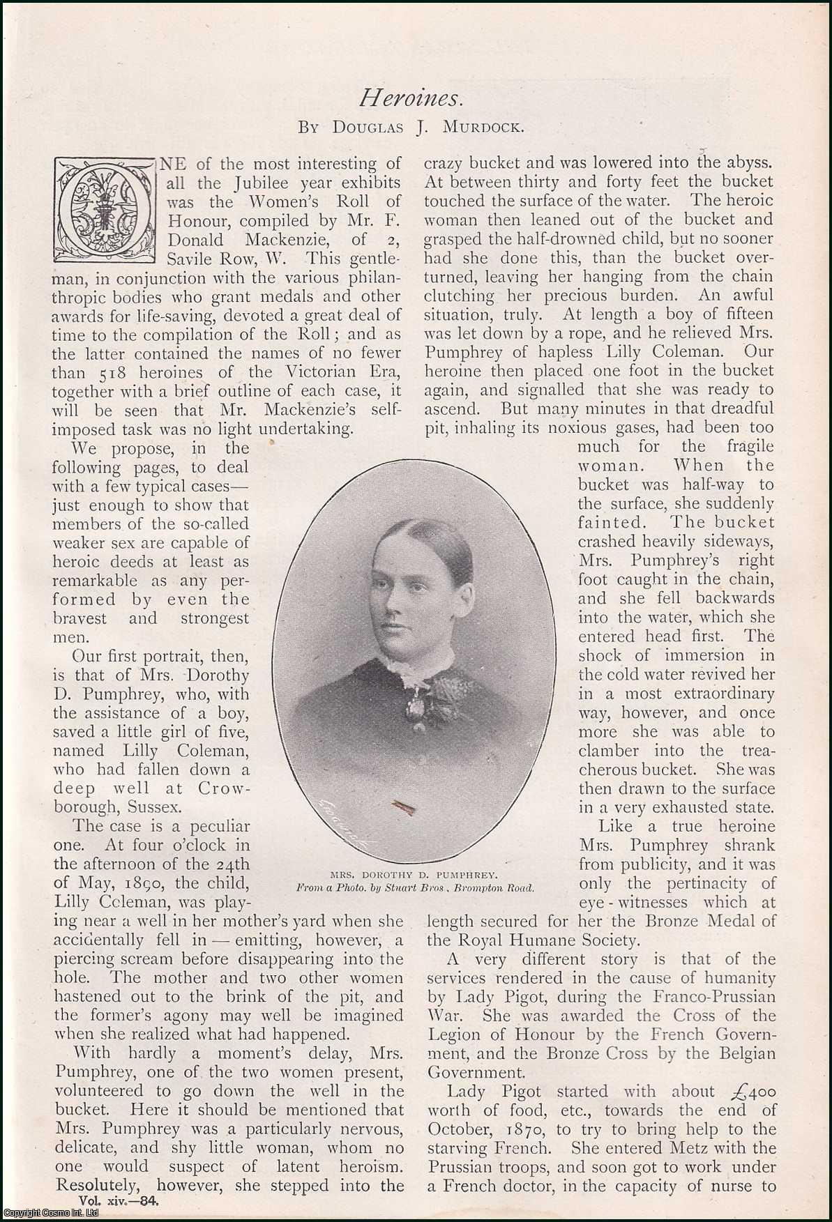 Douglas J. Murdock - Heroines : Miss Julia Hatcher ; Miss Alice White ; Lady Pigot ; Miss Julia Dignam ; Miss Helen Blyth & others. An uncommon original article from The Strand Magazine, 1897.