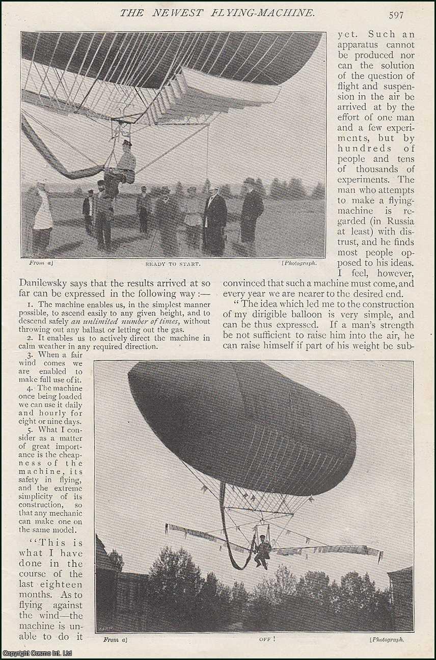 Herbert C. Fyfe - The Newest Flying-Machine invented by Dr. K.I. Danilewsky, of Kharkov, Russia. An uncommon original article from The Strand Magazine, 1899.