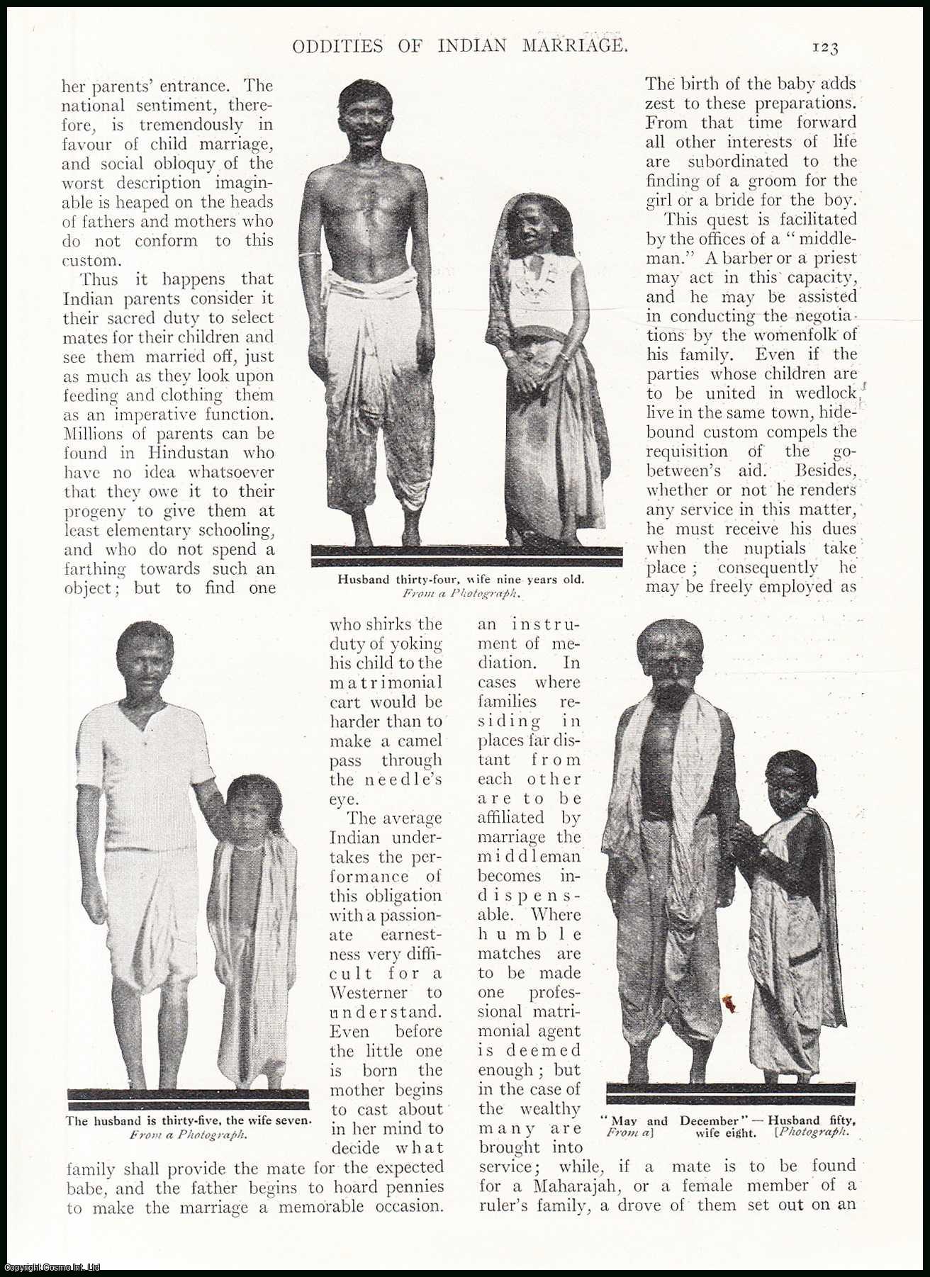 SINGH, SAINT NIHAL - Oddities of Indian Marriage. A rare original article from the Wide World Magazine, 1913.