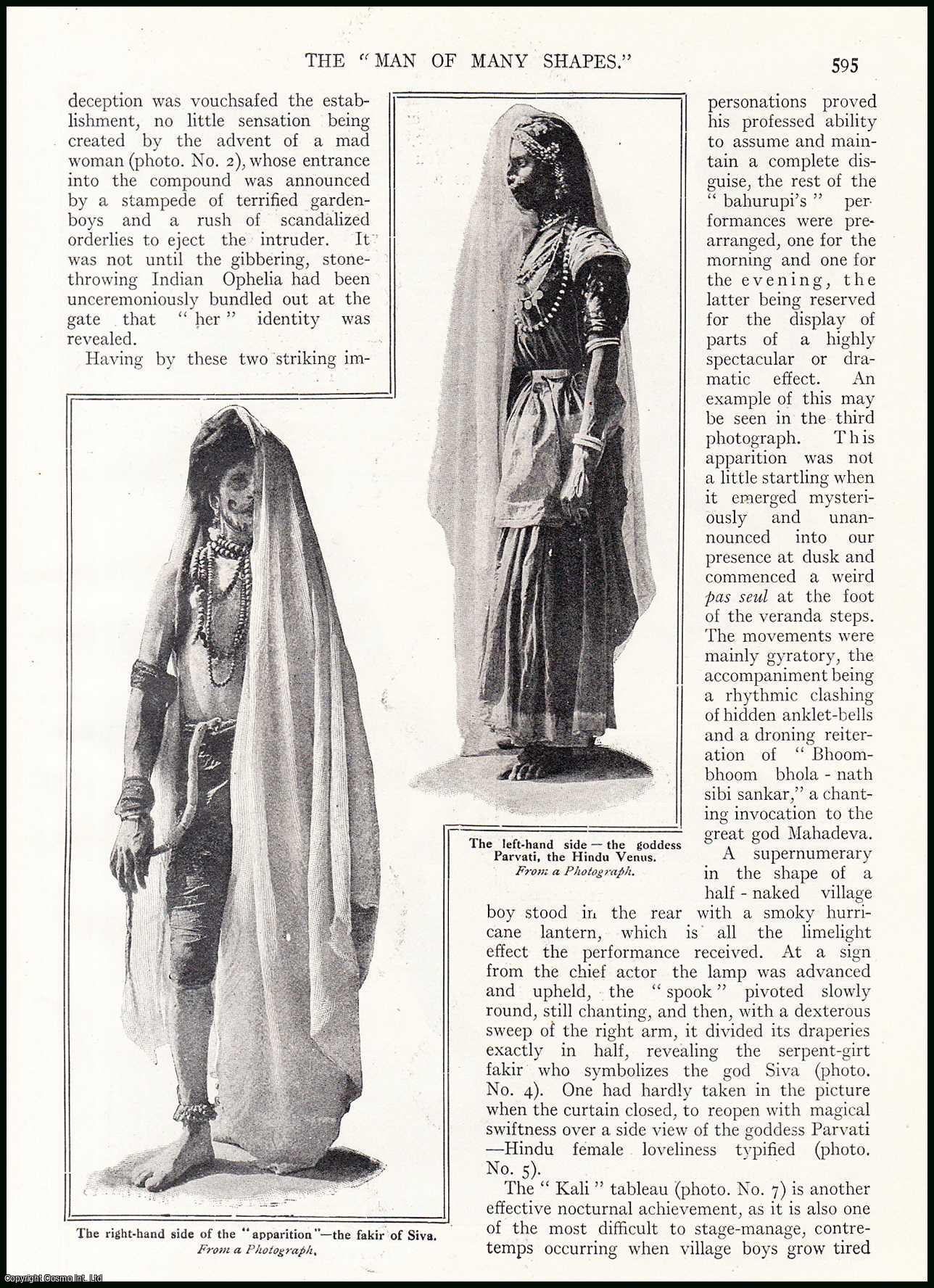Mrs. J.A. Craven, of Sundergarh, India. - The Man of Many Shapes : India Strolling Players, the 'bahurupi'. An uncommon original article from the Wide World Magazine, 1913.