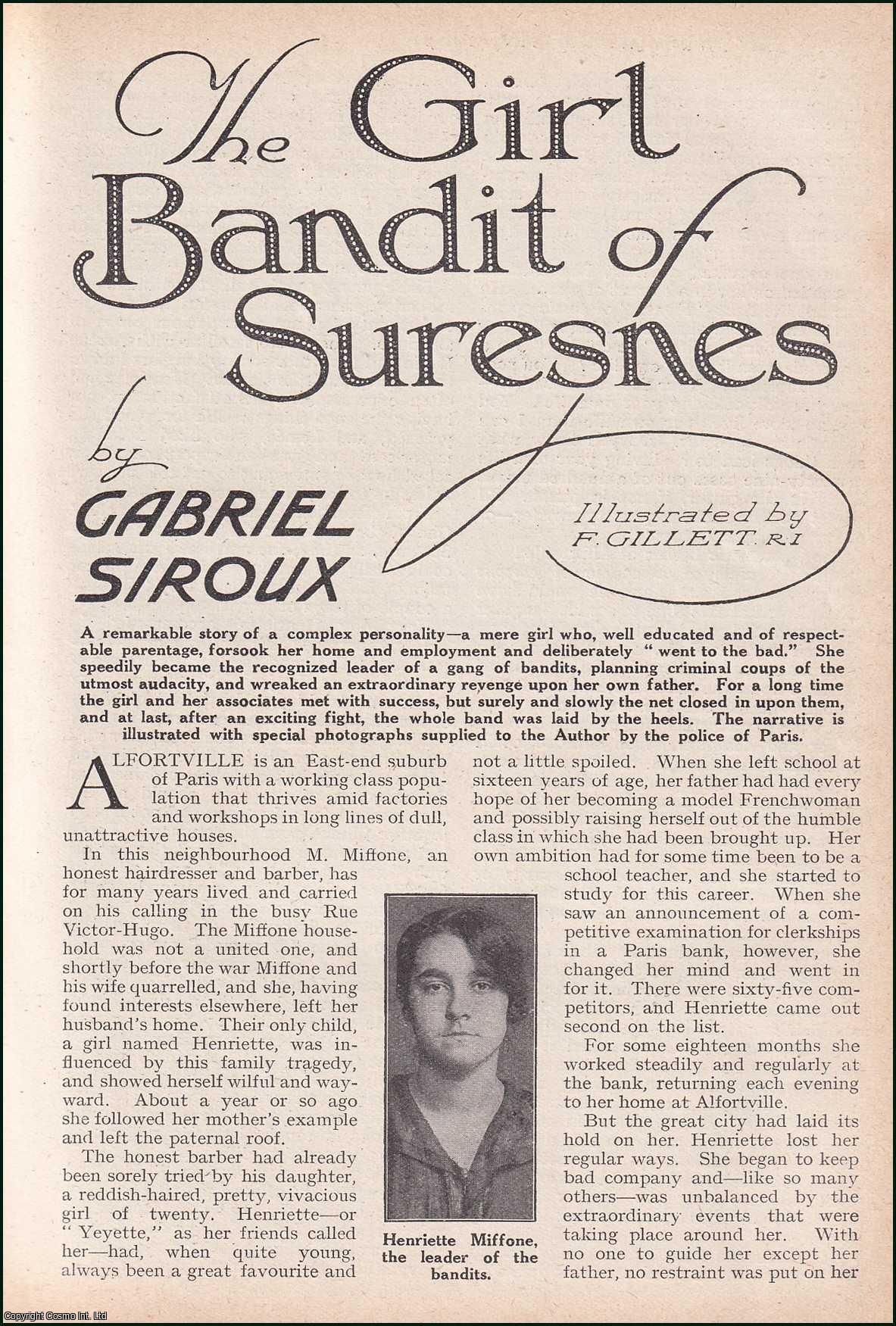SIROUX, GABRIEL - The Girl Bandit of Suresnes. An original article from the Wide World Magazine, 1921.