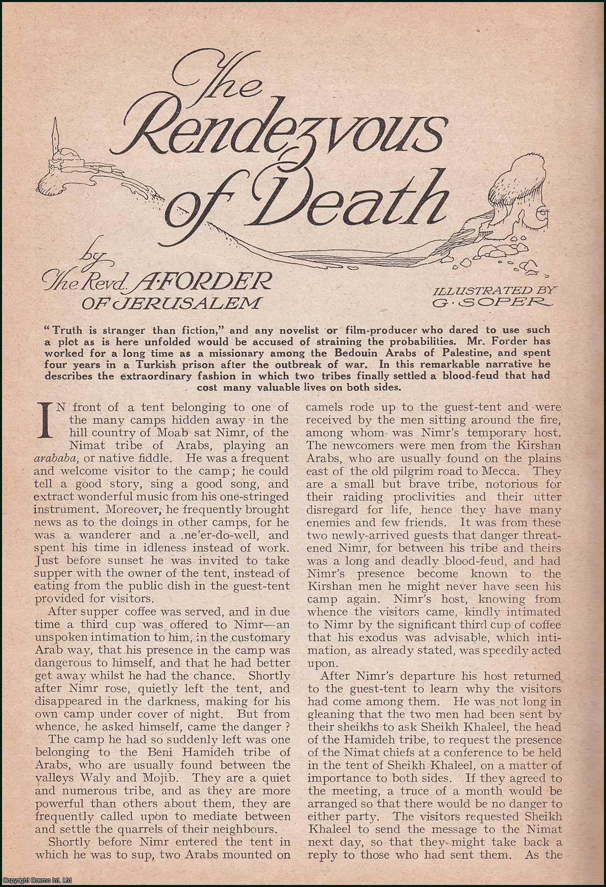 The Revd A. Forder - The Rendezvous of Death : Sheik Khaleel, the Hamideh Tribe. An uncommon original article from the Wide World Magazine, 1921.