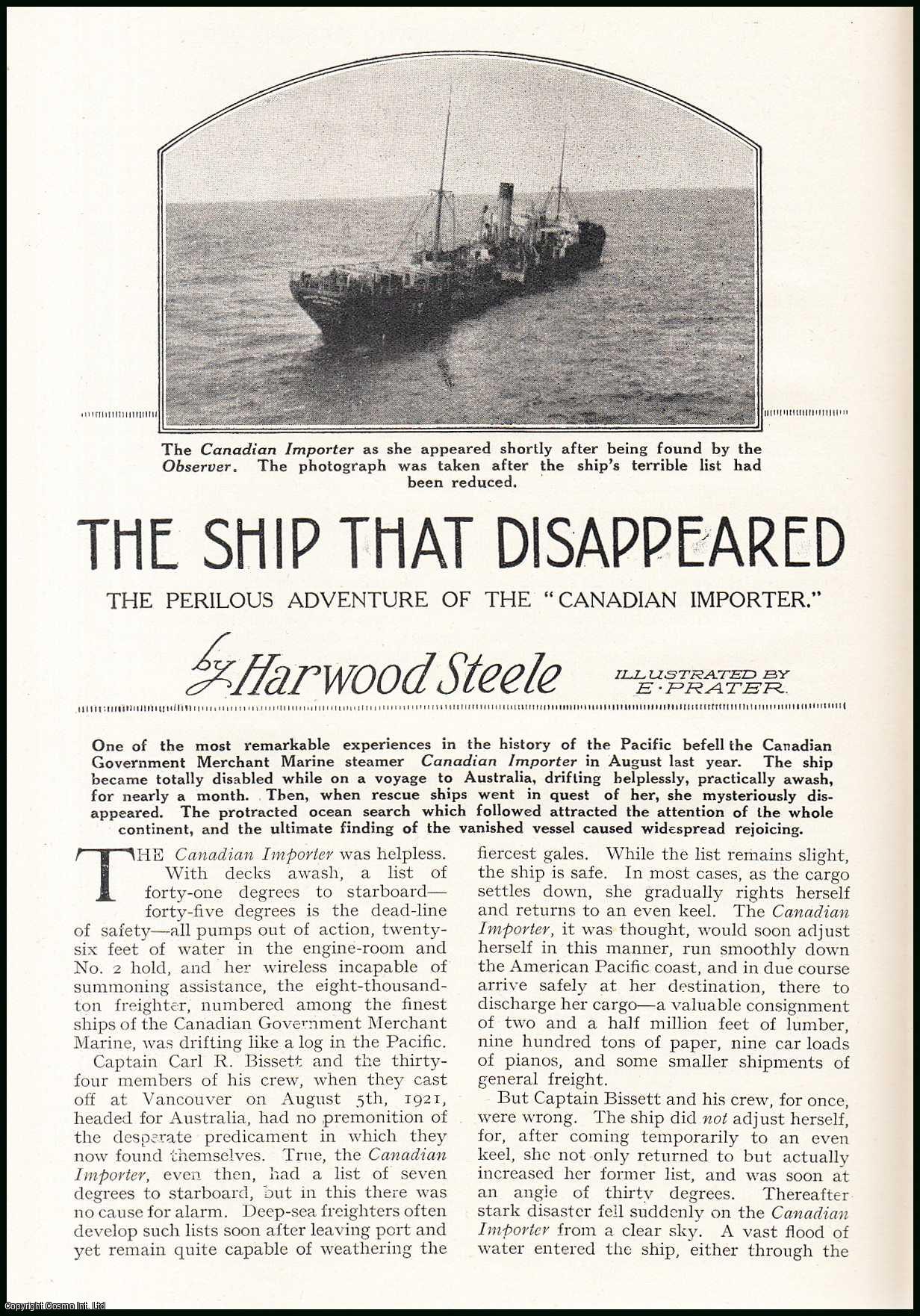 STEELE, HARWOOD - The Ship That Disappeared. An original article from the Wide World Magazine, 1922.