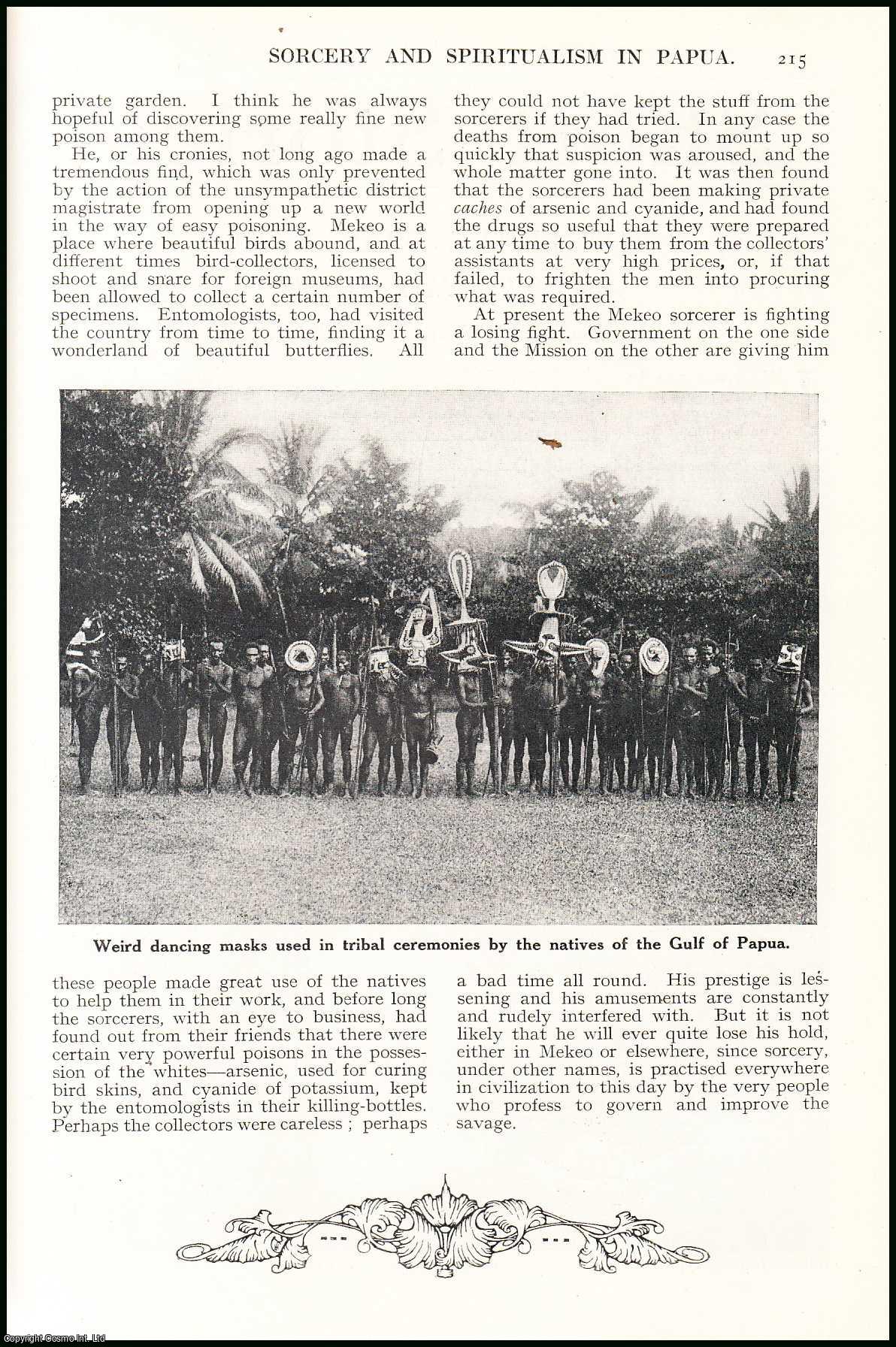 GRIMSHAW, BEATRICE - Sorcery and Spiritualism In Papua. An original article from the Wide World Magazine, 1923.